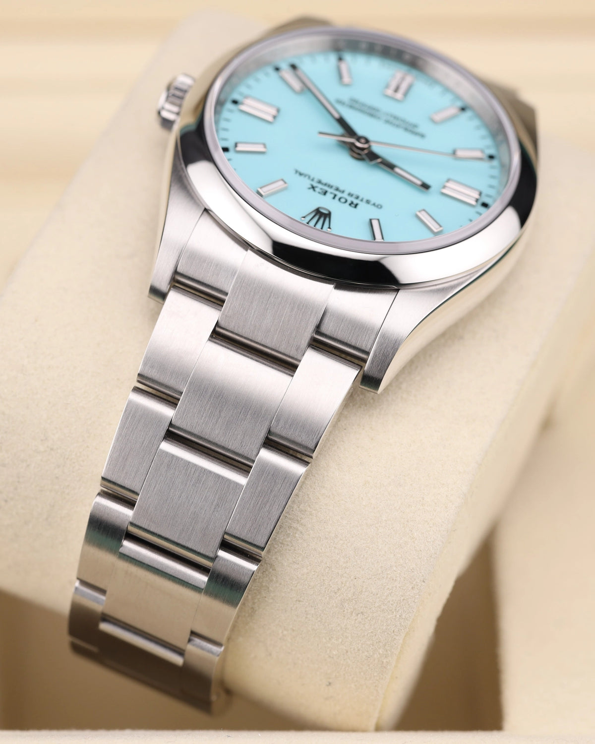 Rolex Oyster Perpetual 36 Turquoise Blue Index Dial on Oyster 126000