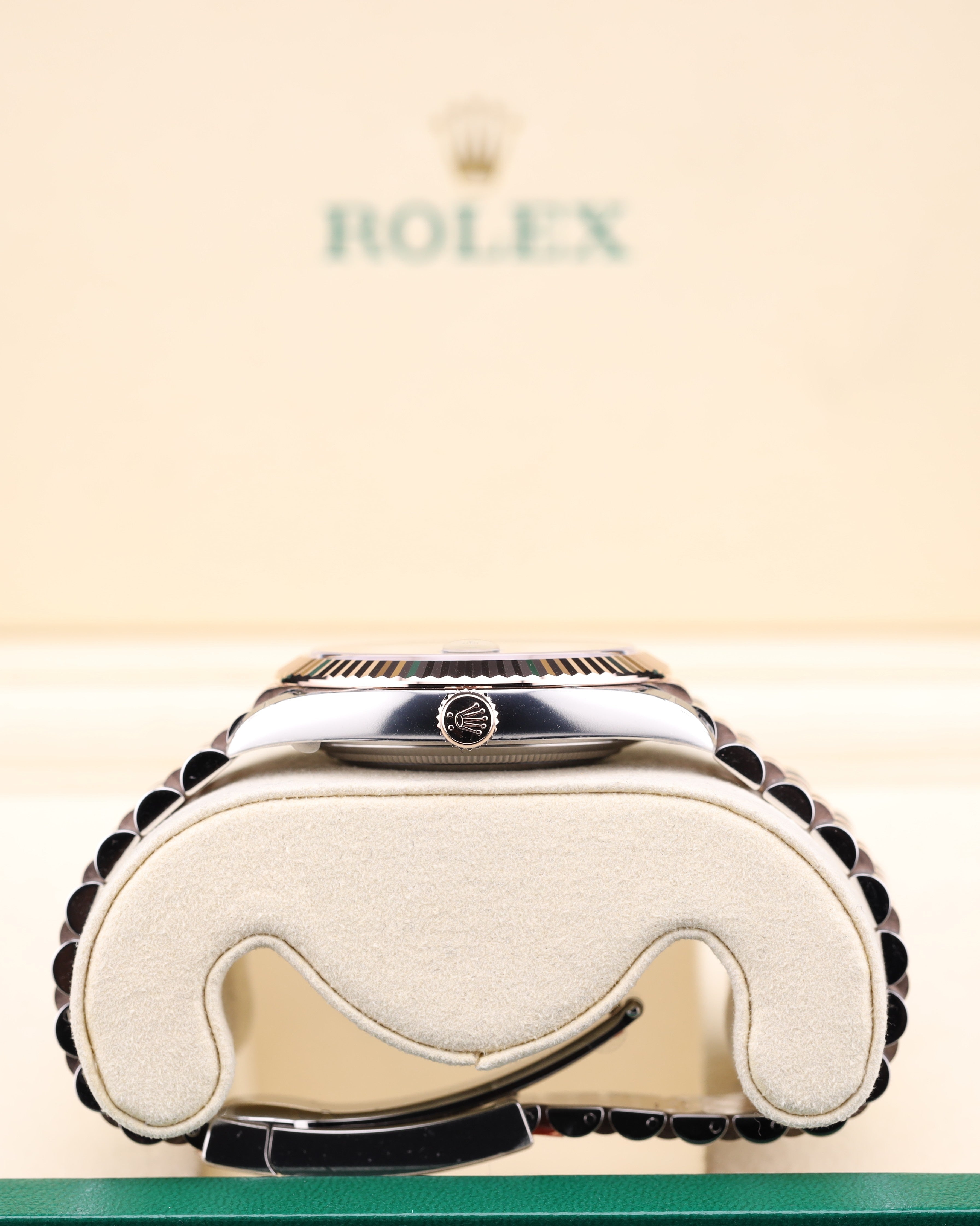 Rolex Datejust 41 Rose Gold Wimbledon on Jubilee 126331 Factory Stickers - 2026