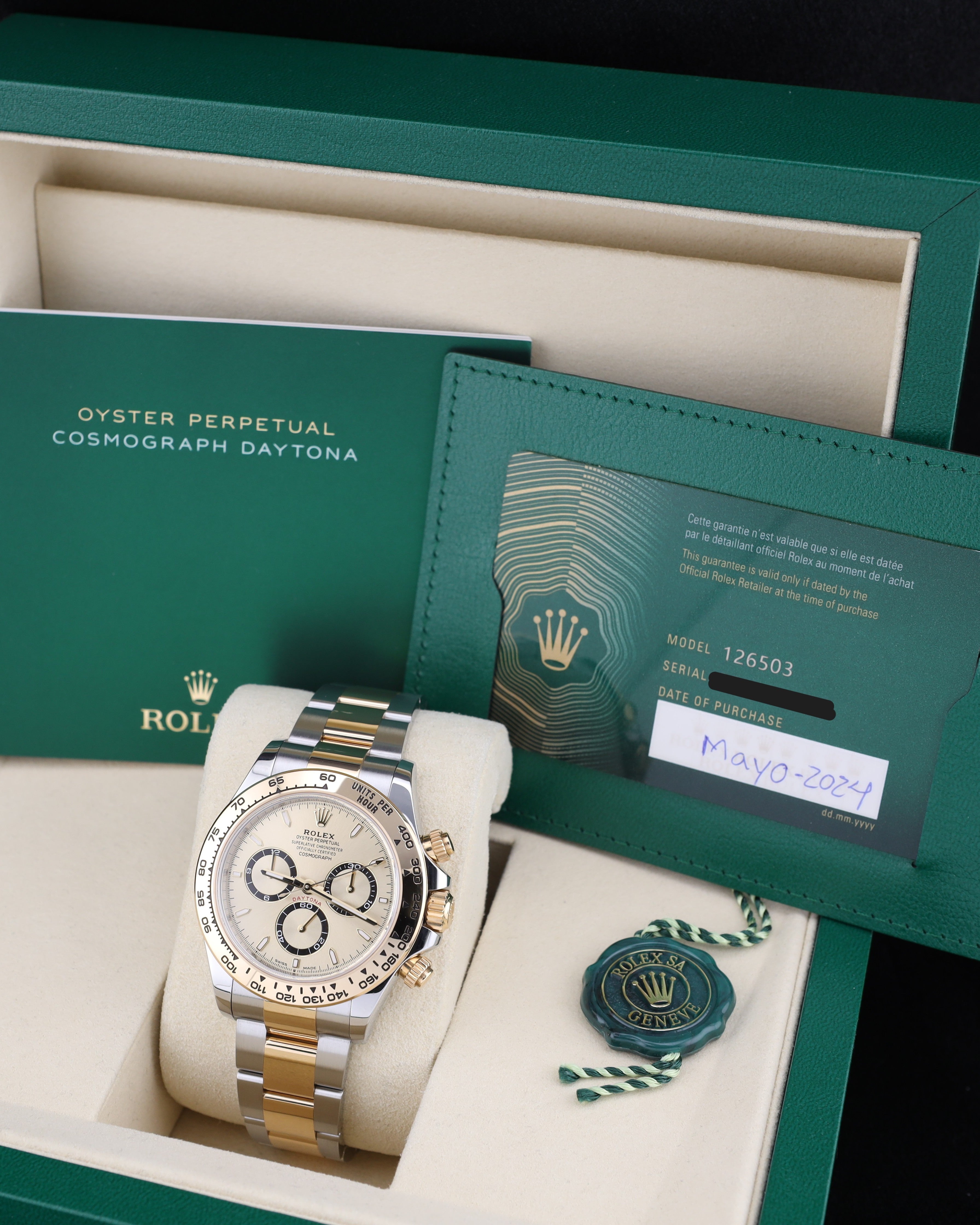 Rolex Daytona Champagne Dial Two Tone Yellow Gold Oyster 126503