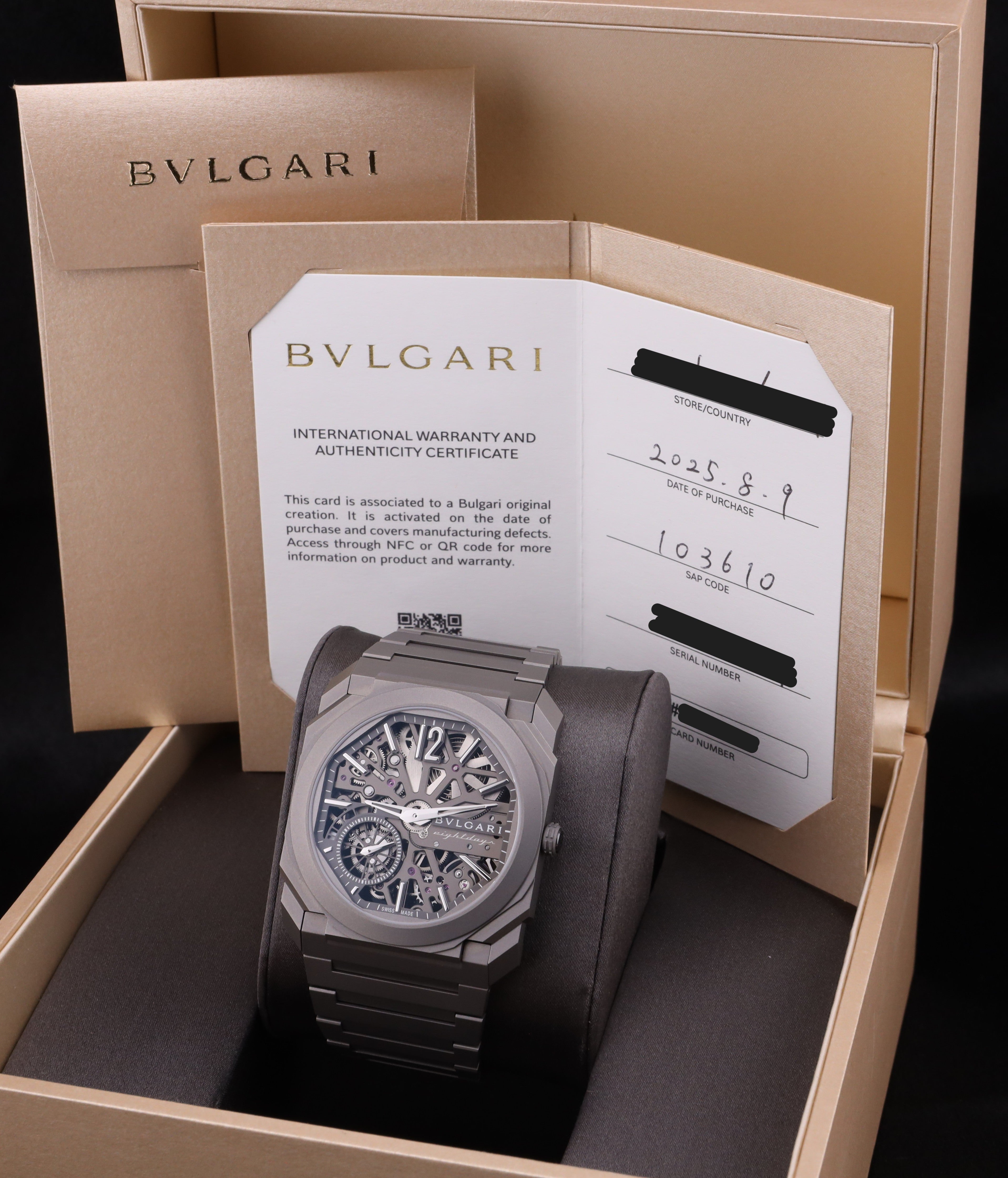 Bvlgari Octo Finissimo Skeleton 8 Days 40 Titanium 103610