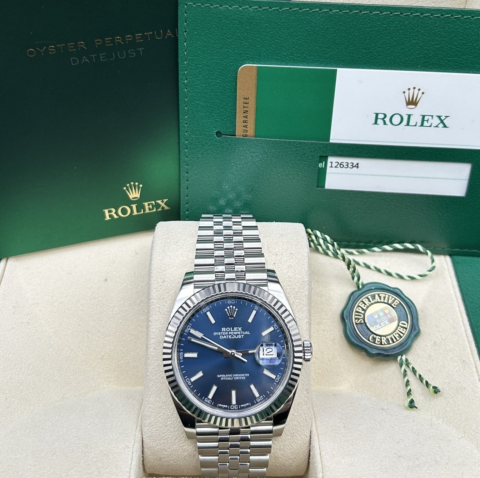 Rolex Datejust 41 Blue Stick 126334 Jubilee