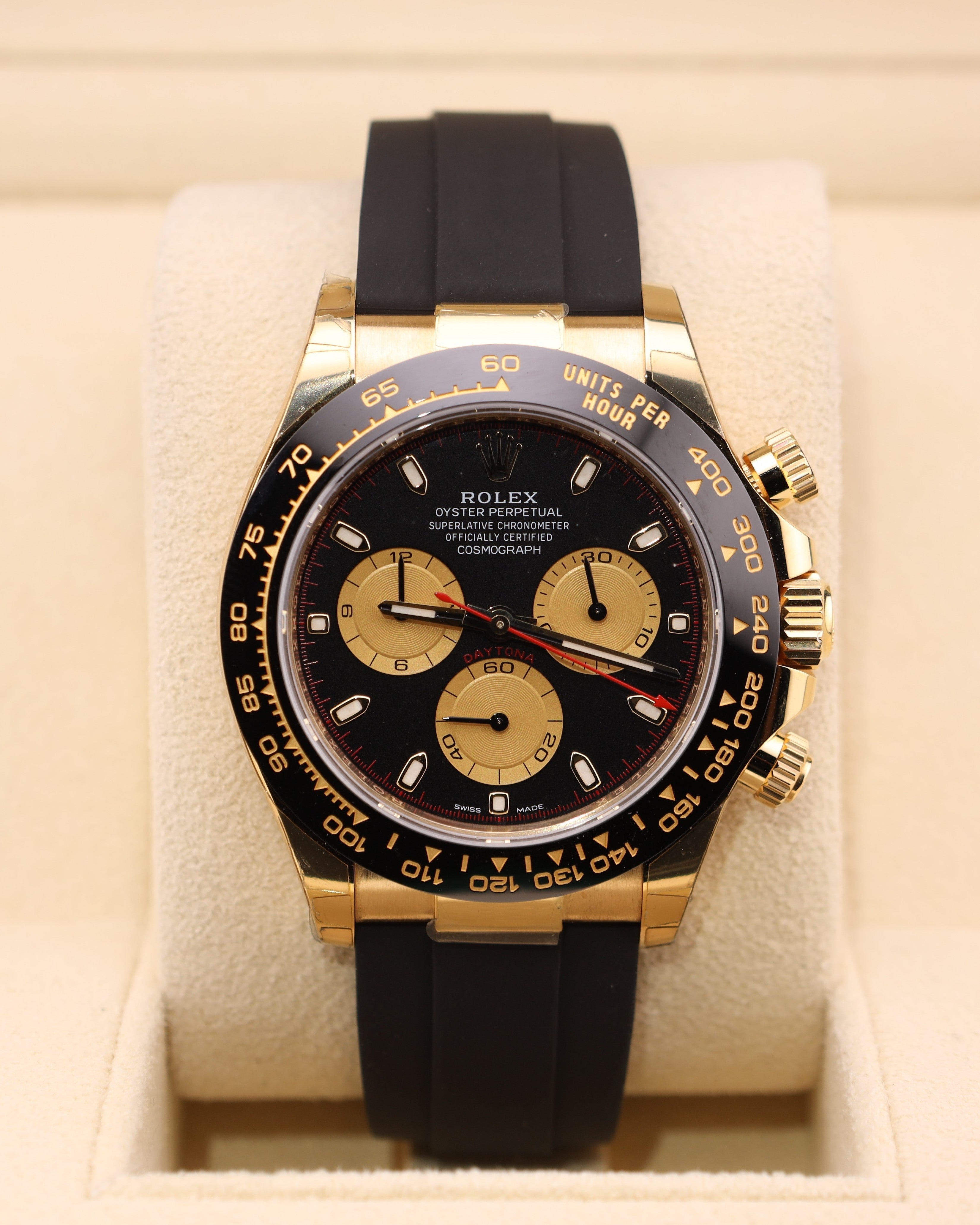 Rolex Daytona Paul Newman Yellow Gold Black Dial 116518LN Oysterflex