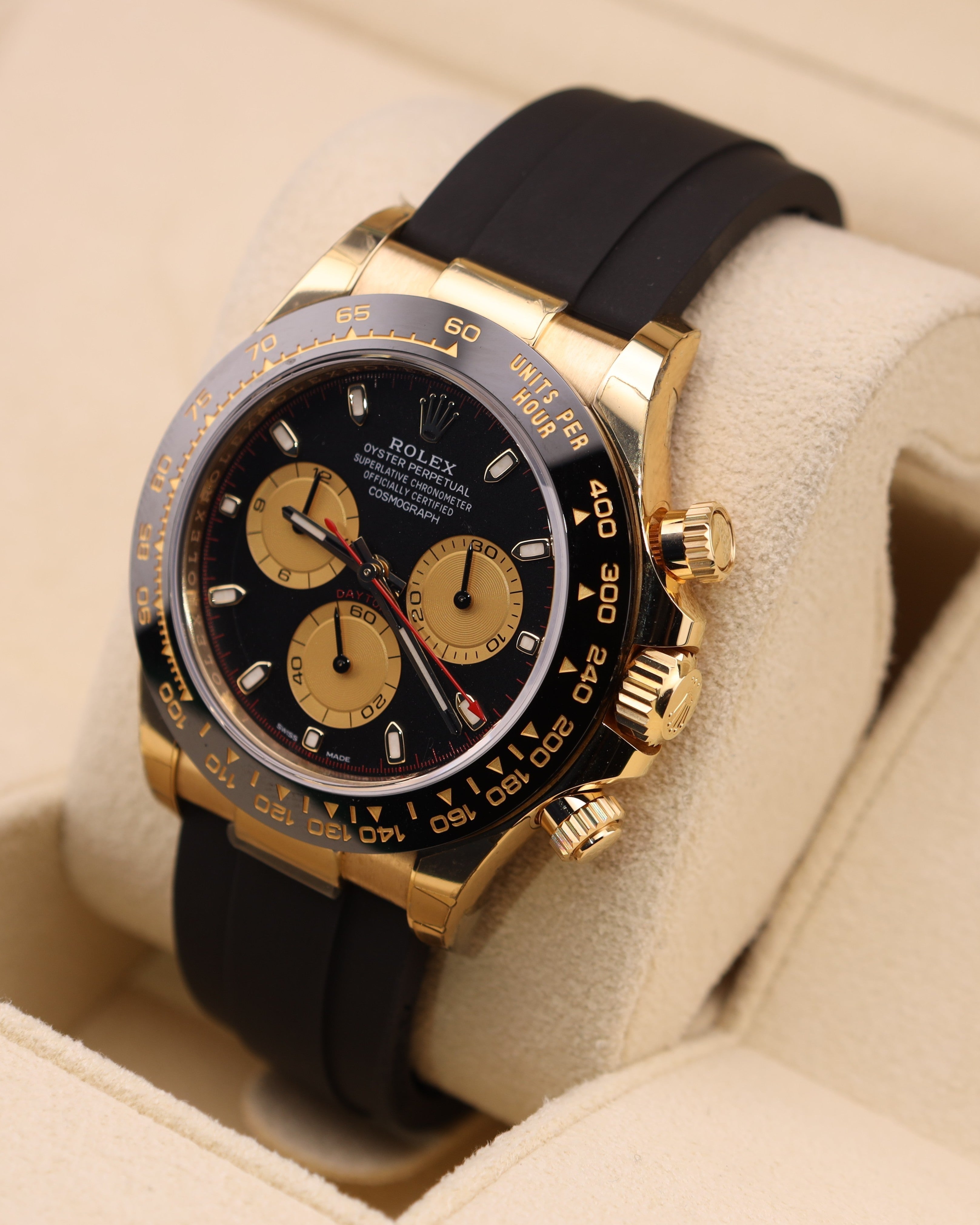Rolex Daytona Paul Newman Yellow Gold Black Dial 116518LN Oysterflex