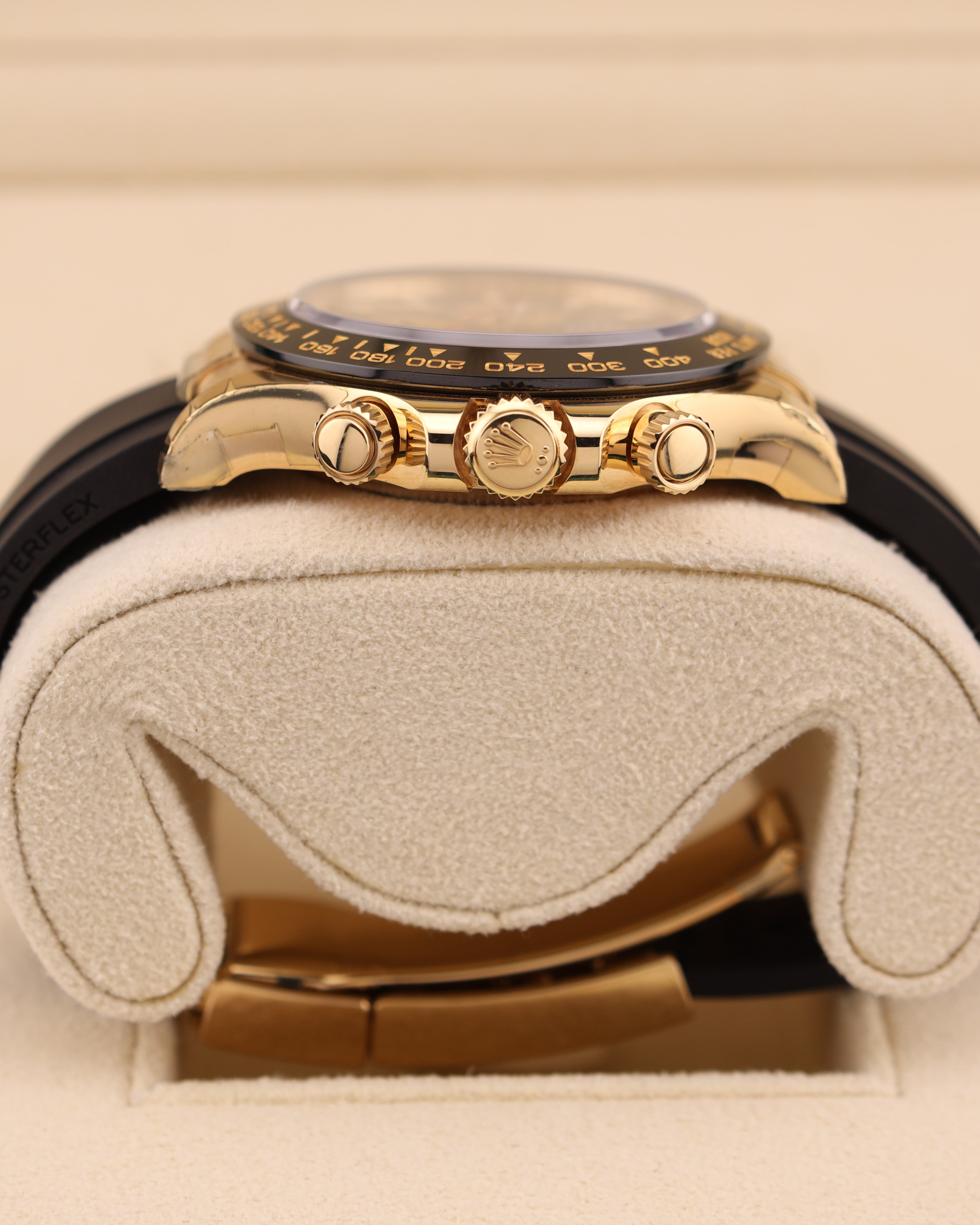 Rolex Daytona Paul Newman Yellow Gold Black Dial 116518LN Oysterflex