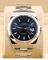 Rolex Datejust 41 Blue Dial Smooth Bezel on Oyster 126300