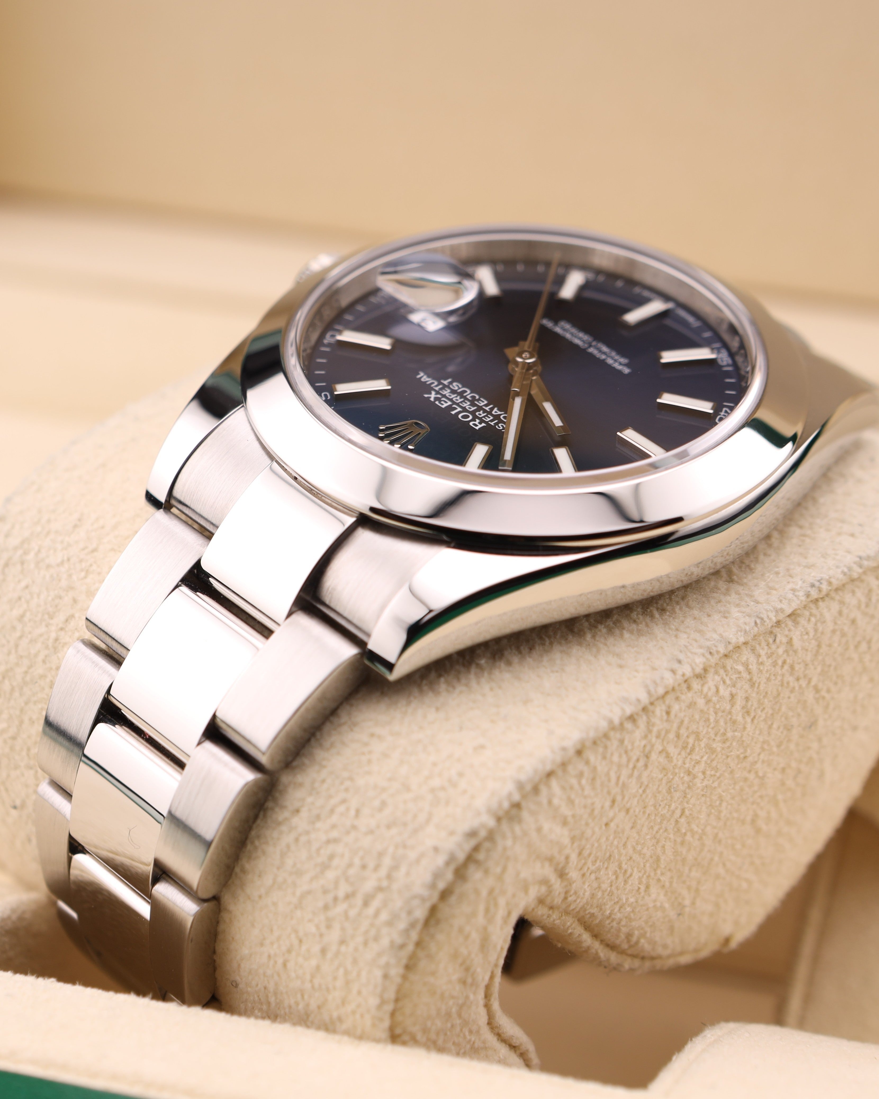 Rolex Datejust 41 Blue Dial Smooth Bezel on Oyster 126300