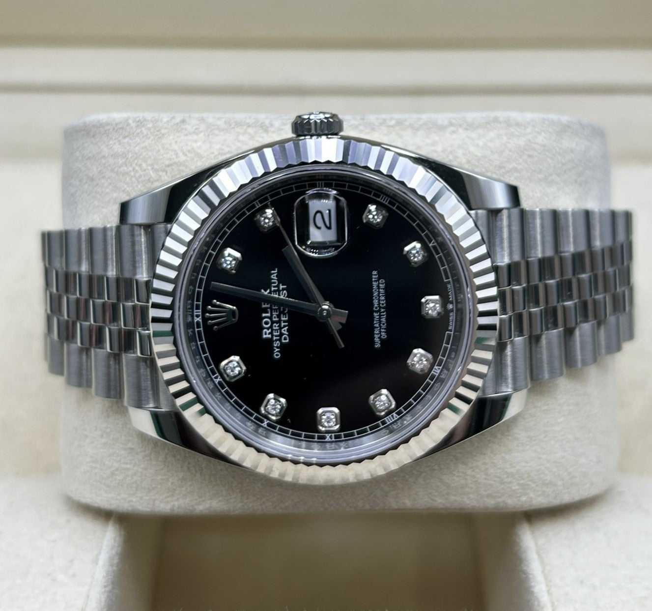 Rolex Datejust 41 Black Diamond  Dial 126334 Jubilee