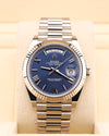 Rolex Day-Date 40 Blue Roman Dial White Gold President Bracelet 228239