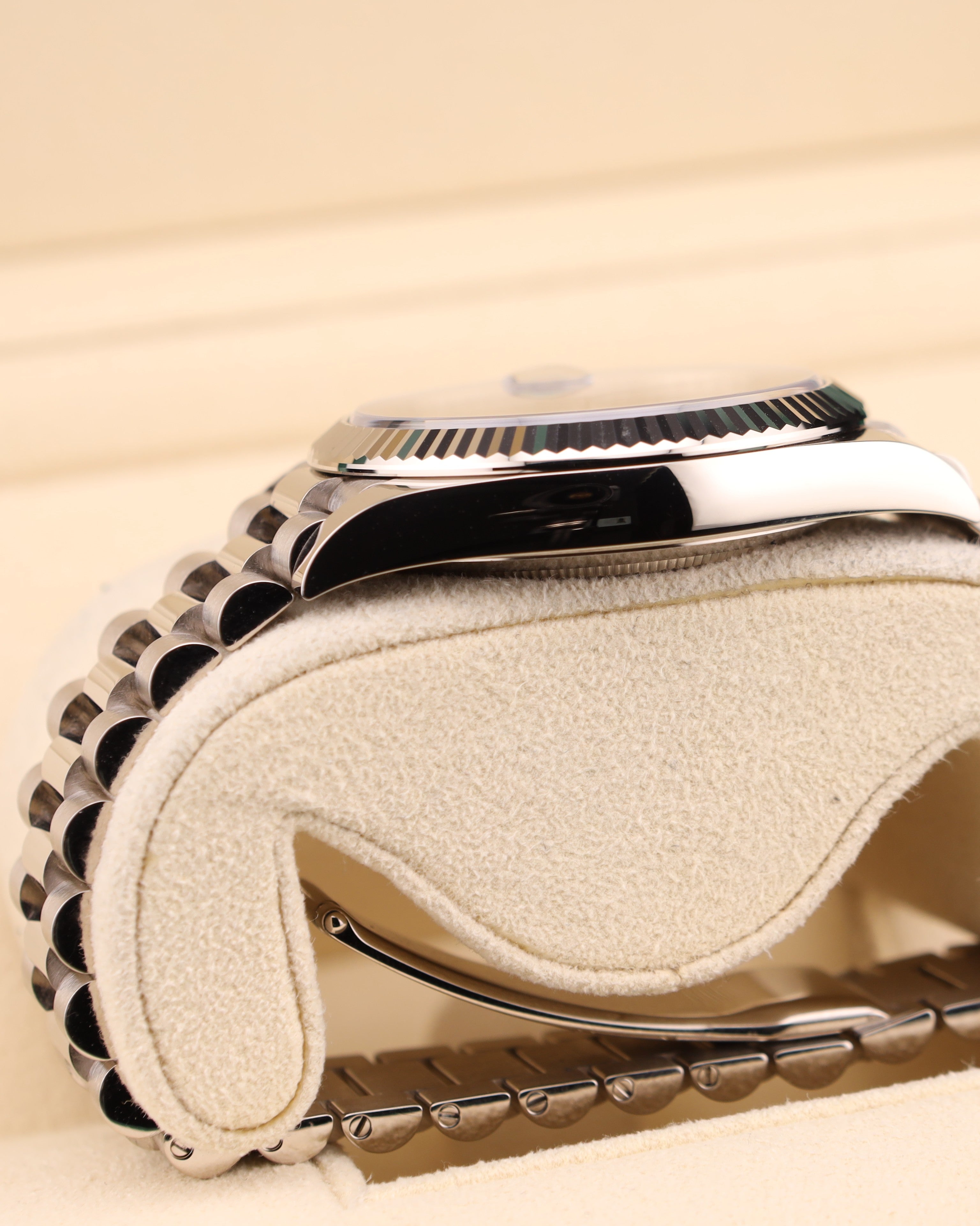 Rolex Day-Date 40 Blue Roman Dial White Gold President Bracelet 228239