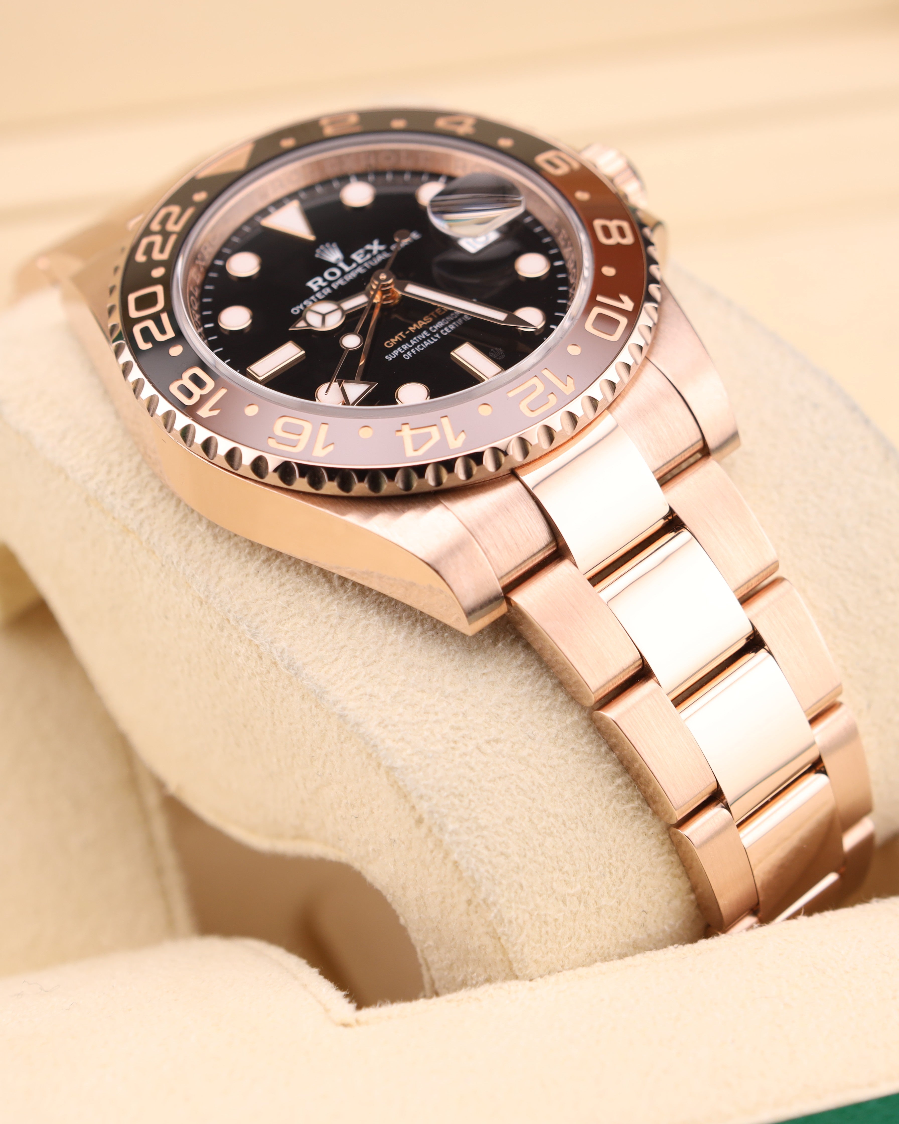 Rolex GMT-Master II Rootbeer Full Rose Gold 126715CHNR
