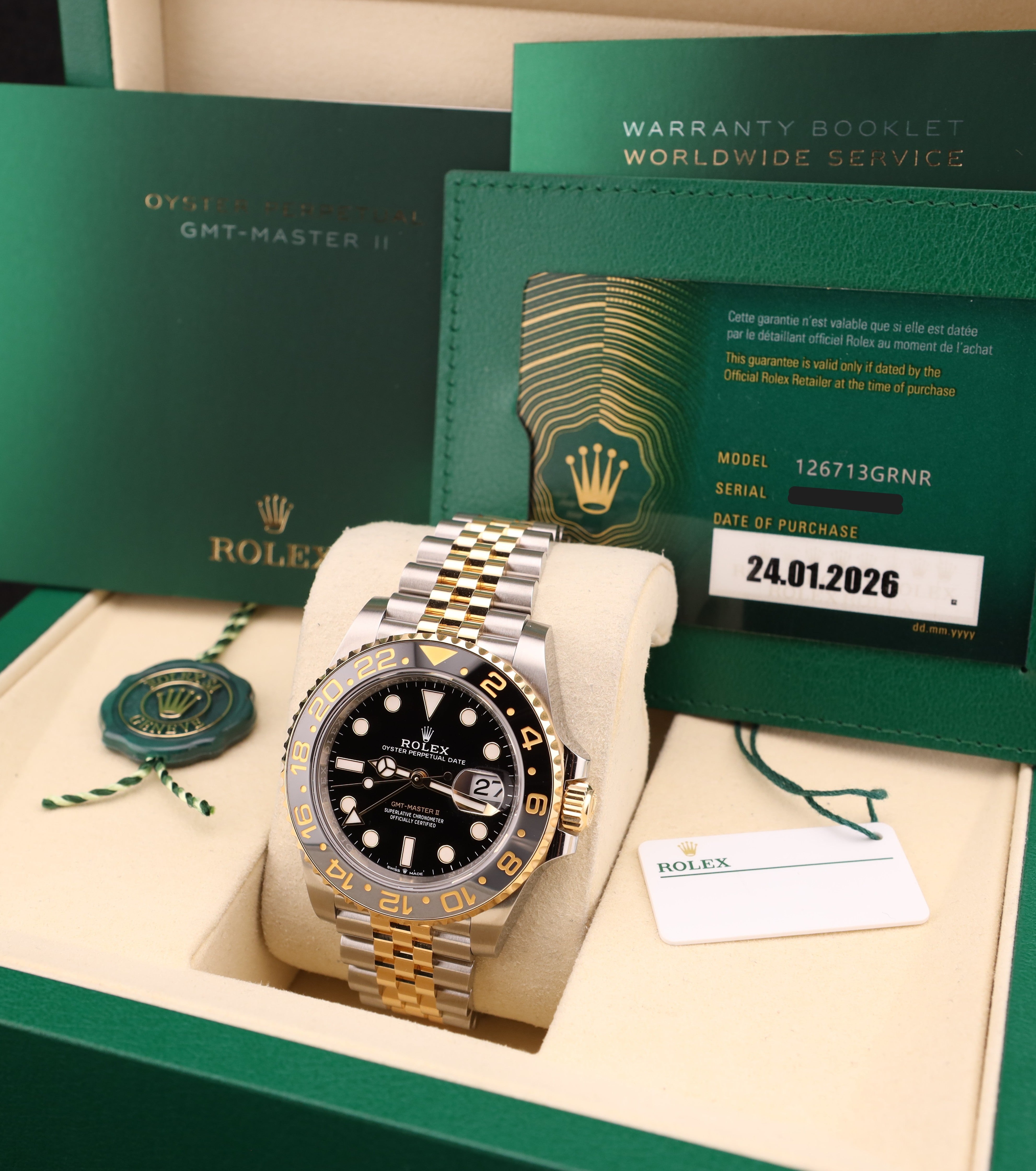 Rolex GMT-Master II Zombie/Bumblebee Two Tone Jubilee 126713GRNR