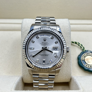 218239 Rolex Day-Date II President Silver Diamond French Dial 41