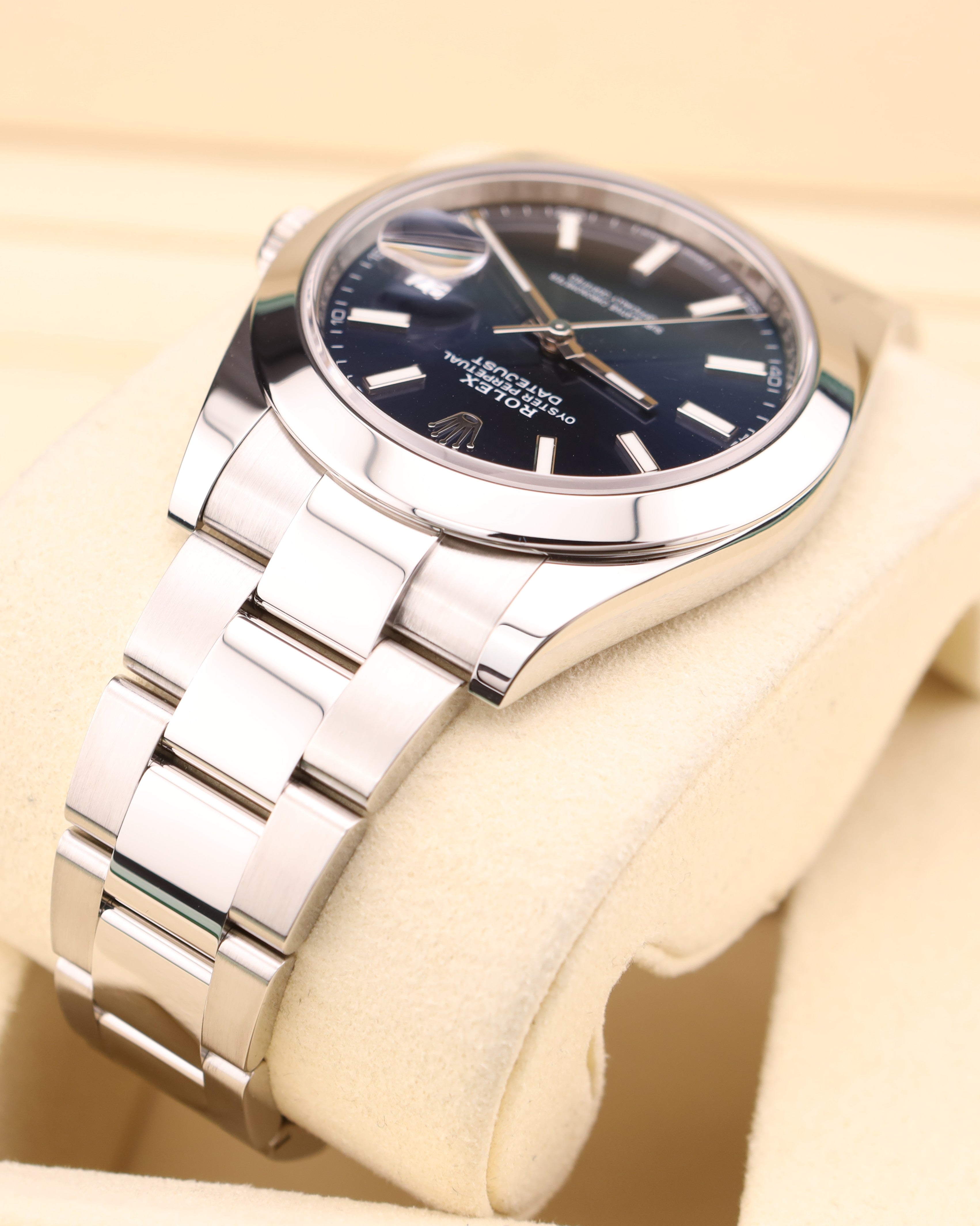 Rolex Datejust 41 Blue Dial Smooth Bezel on Oyster 126300
