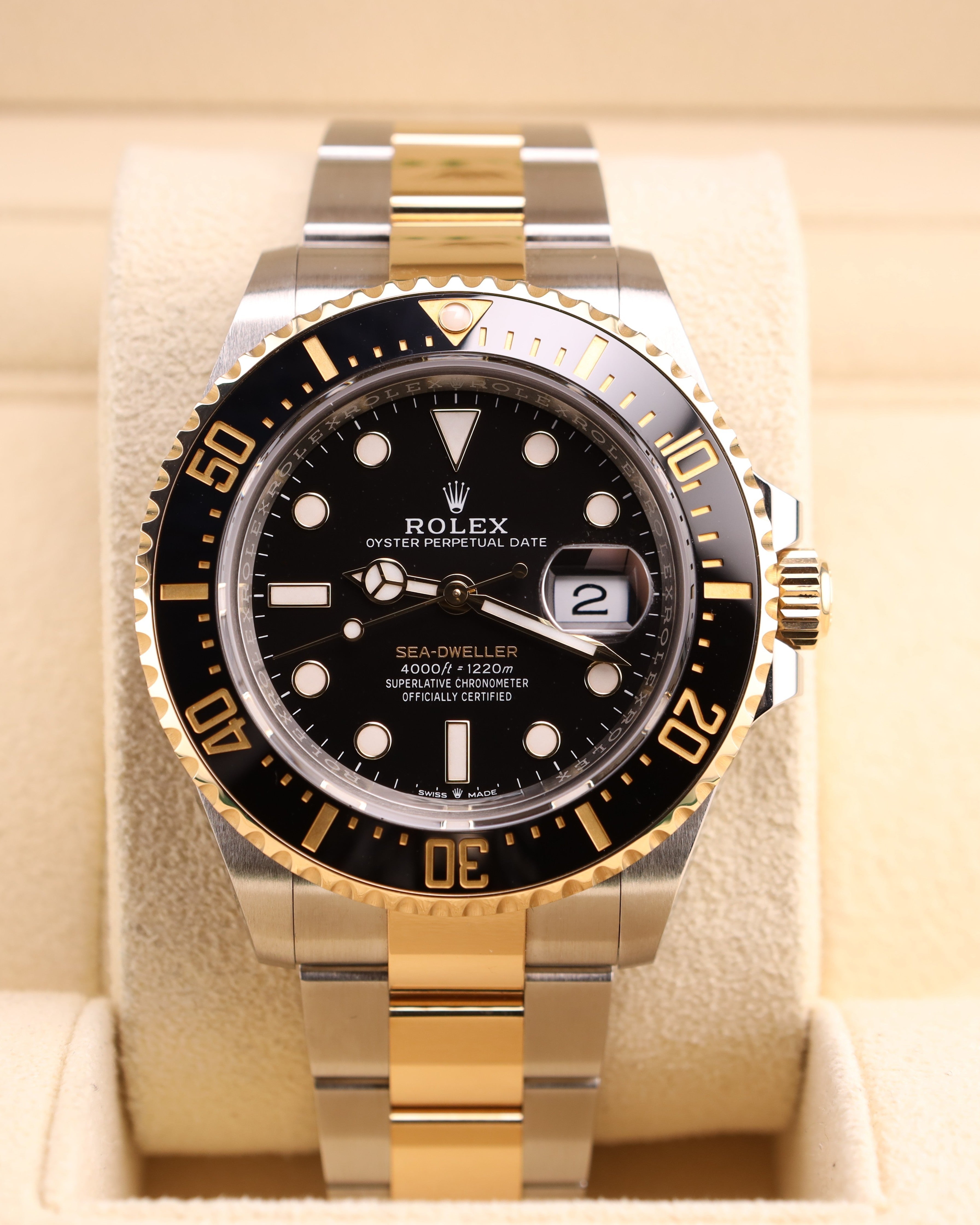 Rolex Sea-Dweller Black Dial Two Tone Yellow Gold on Oyster 126603