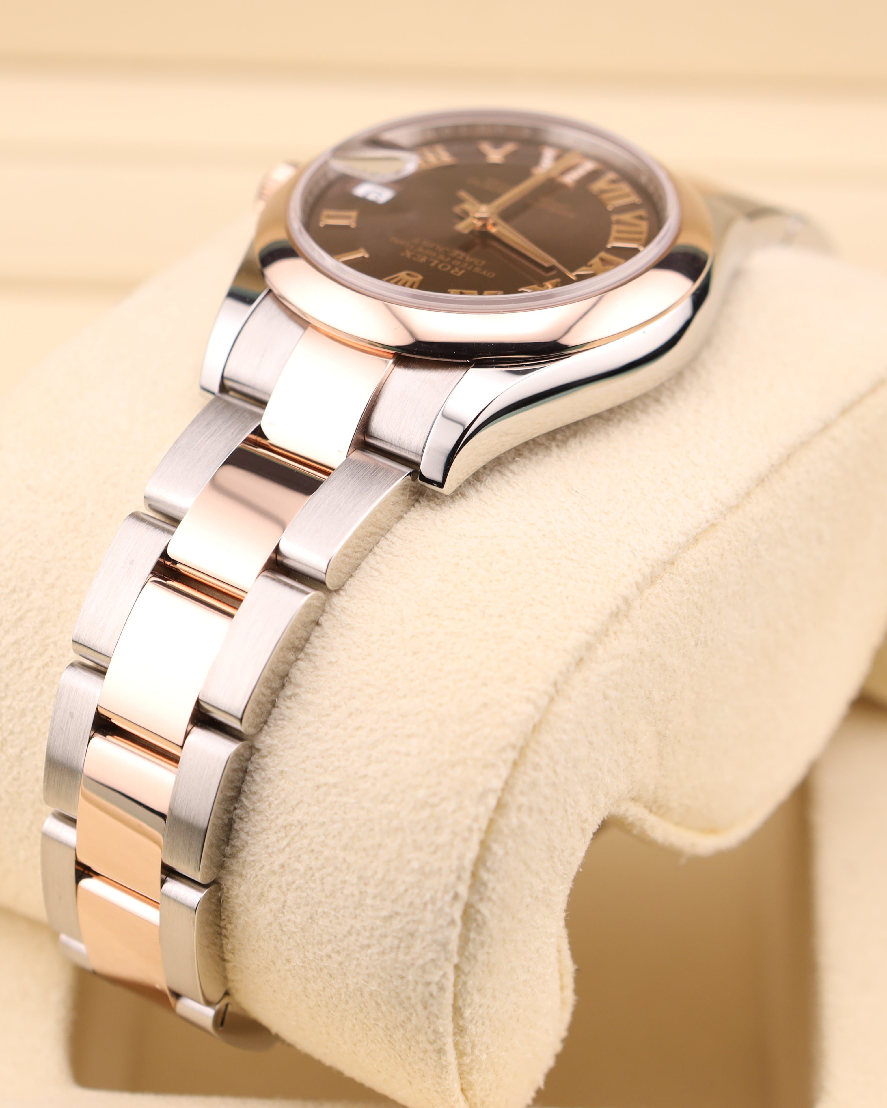 Rolex Datejust 31 Chocolate Roman Diamond Dial Smooth Bezel Oyster 278241