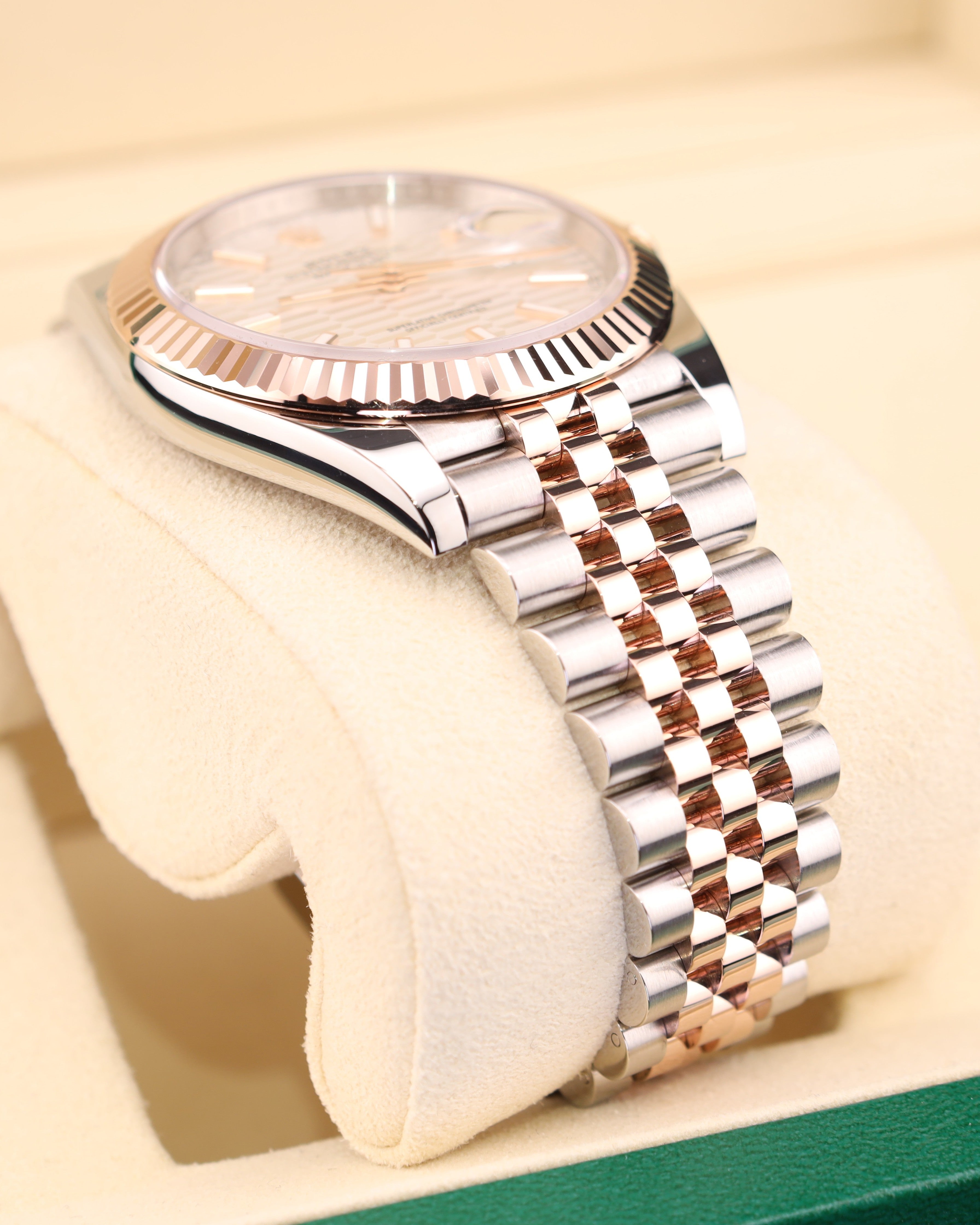 Rolex Datejust 41 White Motif Dial Rose Gold Two Tone Jubilee 126331