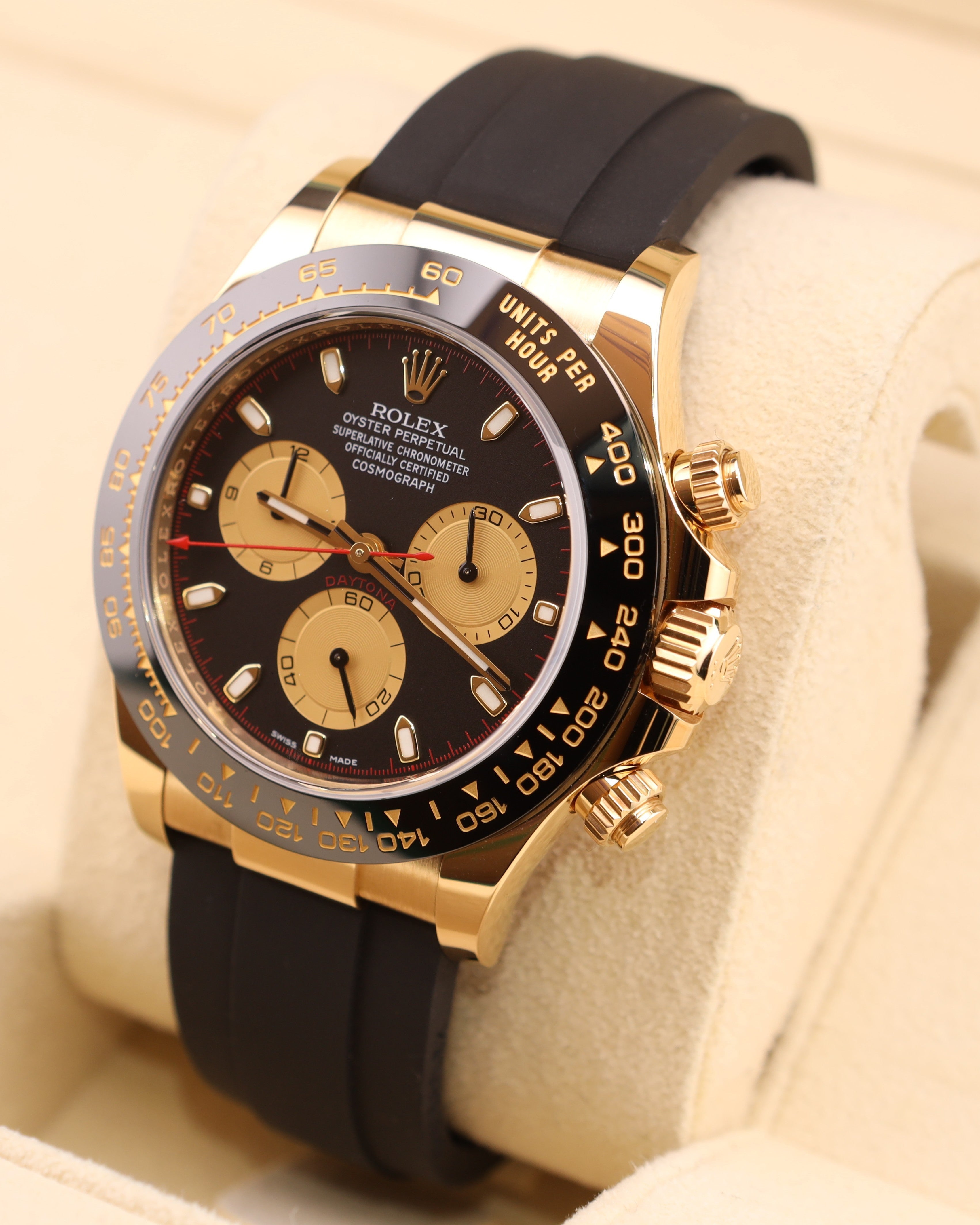 Rolex Daytona Paul Newman Yellow Gold Black Dial 116518LN Oysterflex