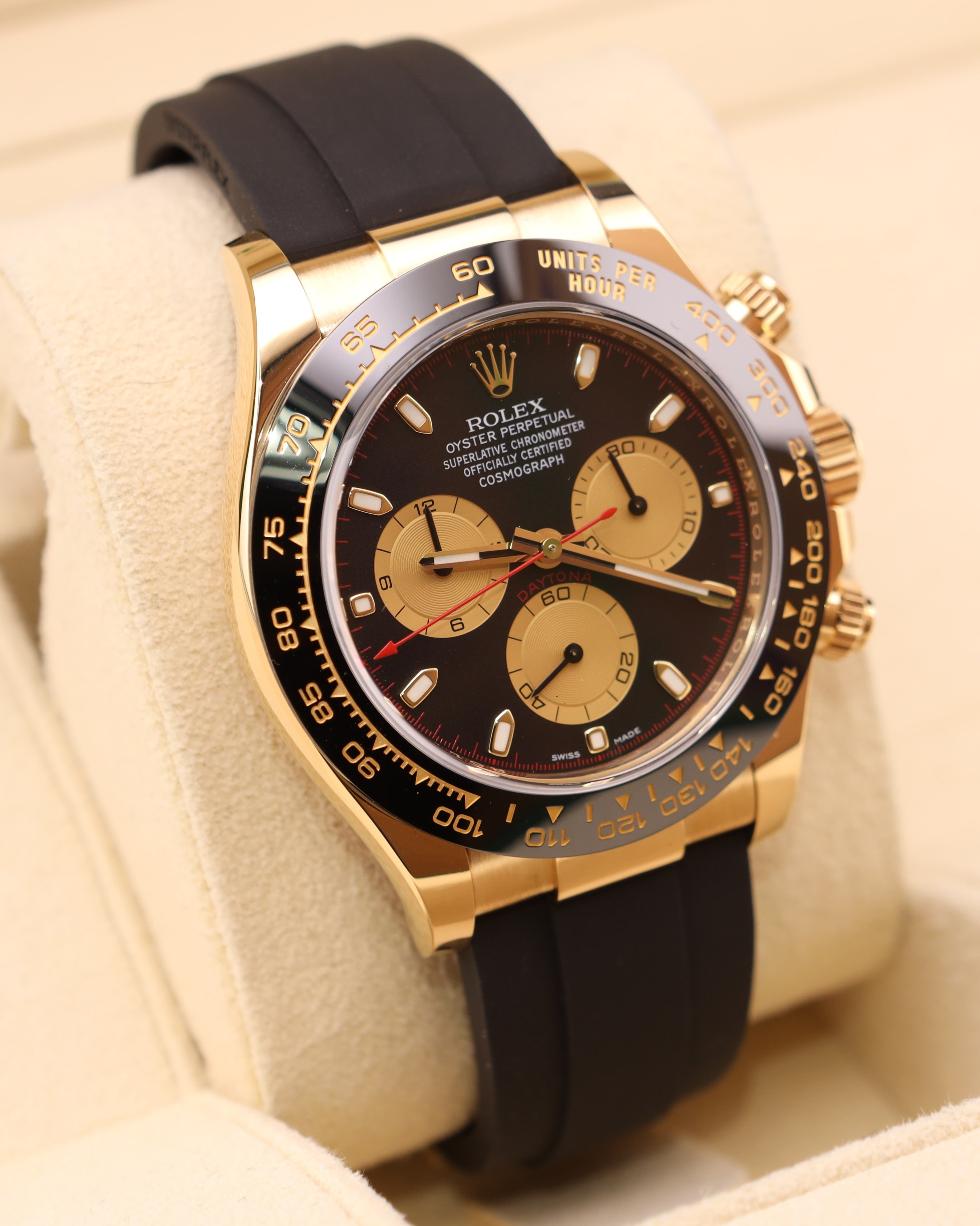 Rolex Daytona Paul Newman Yellow Gold Black Dial 116518LN Oysterflex
