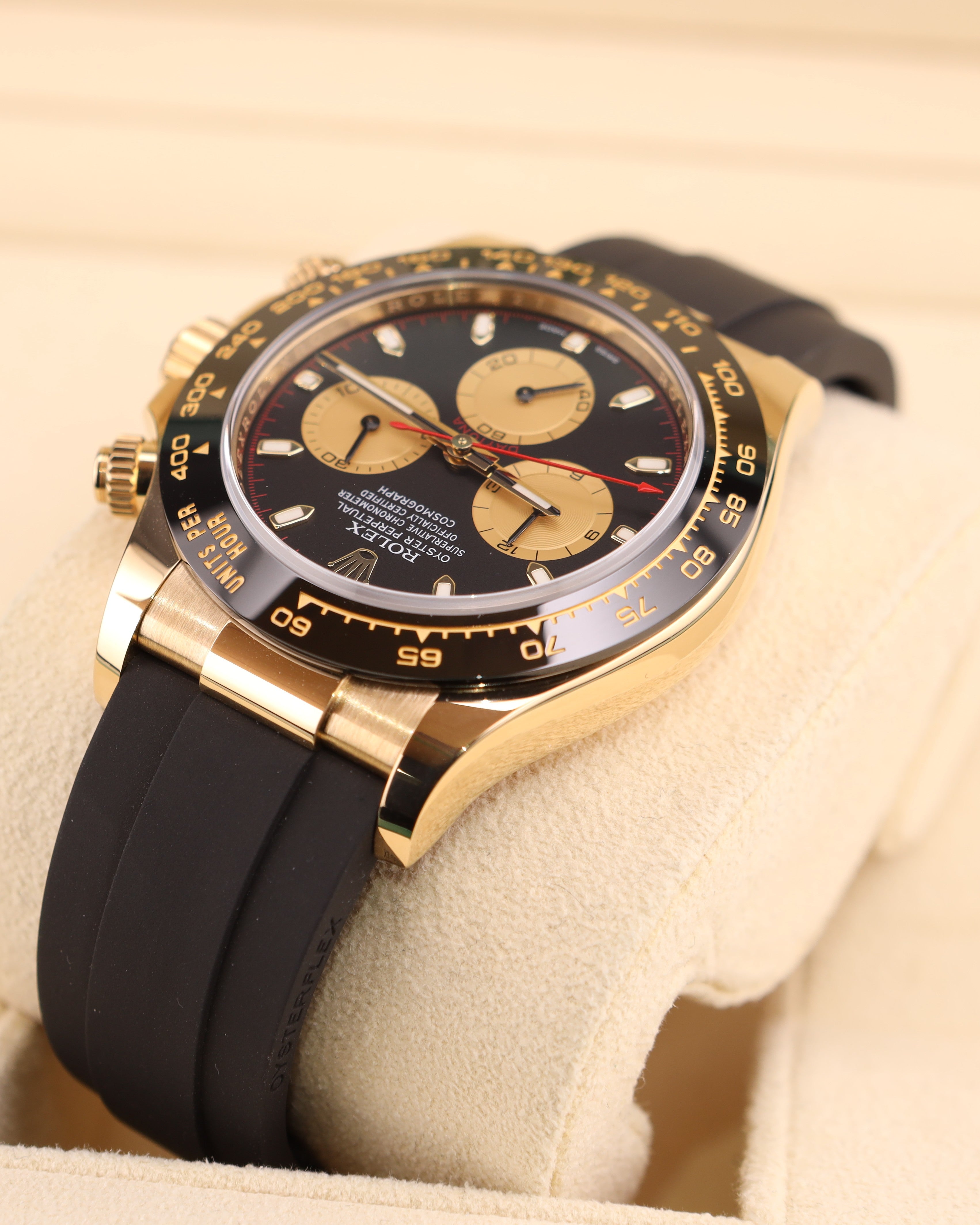 Rolex Daytona Paul Newman Yellow Gold Black Dial 116518LN Oysterflex