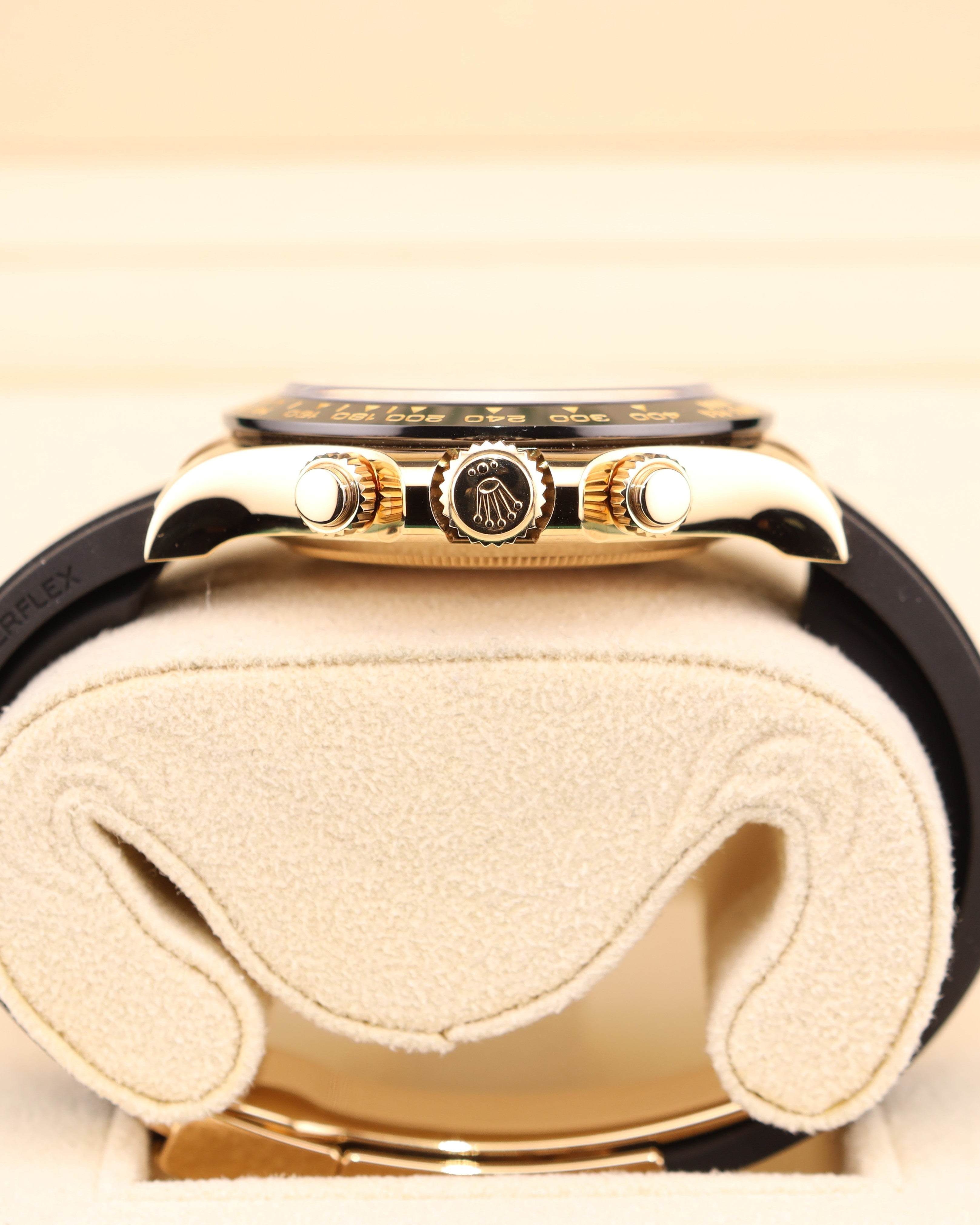 Rolex Daytona Paul Newman Yellow Gold Black Dial 116518LN Oysterflex