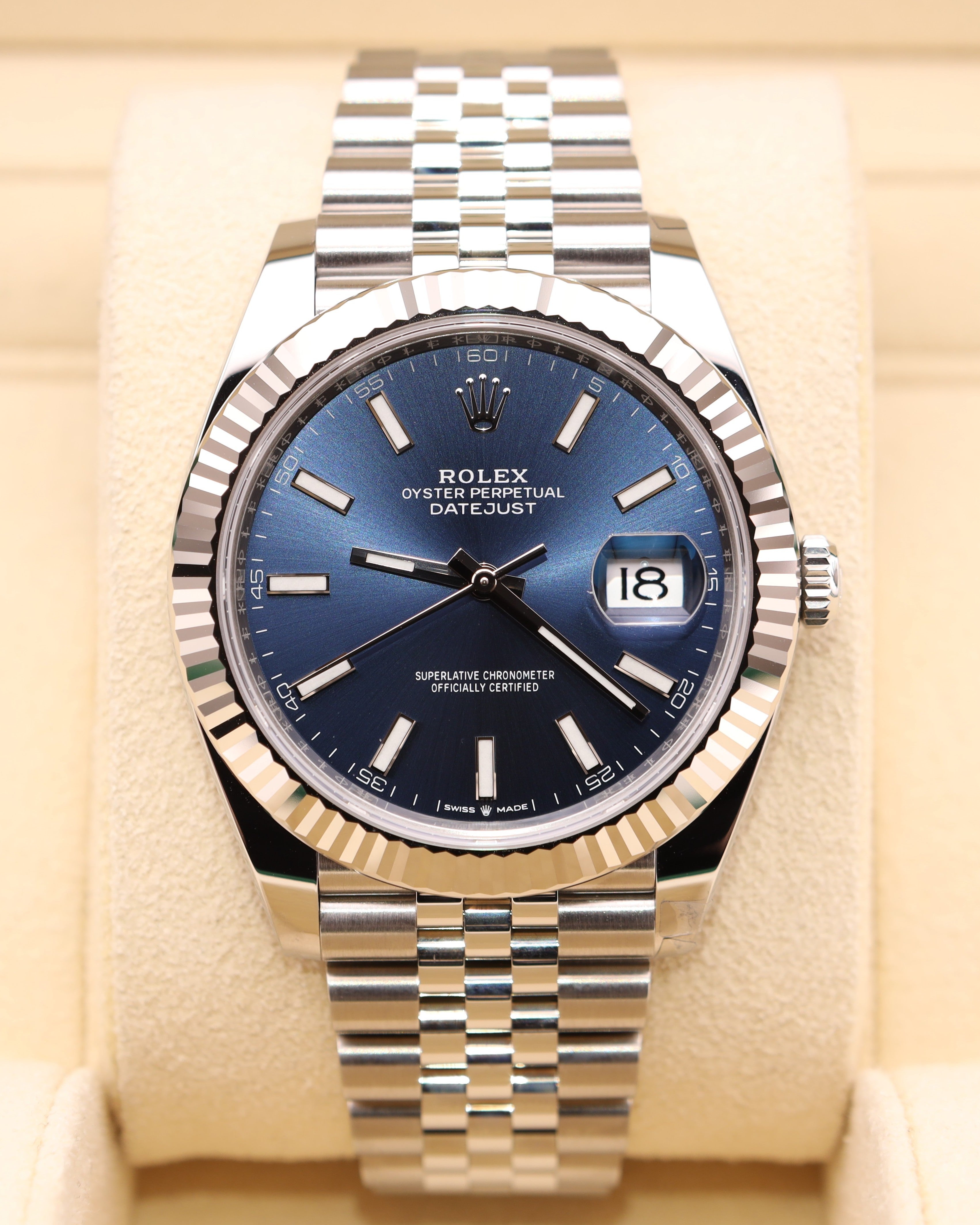 Rolex Datejust 41 Blue Stick Dial on Jubilee 126334