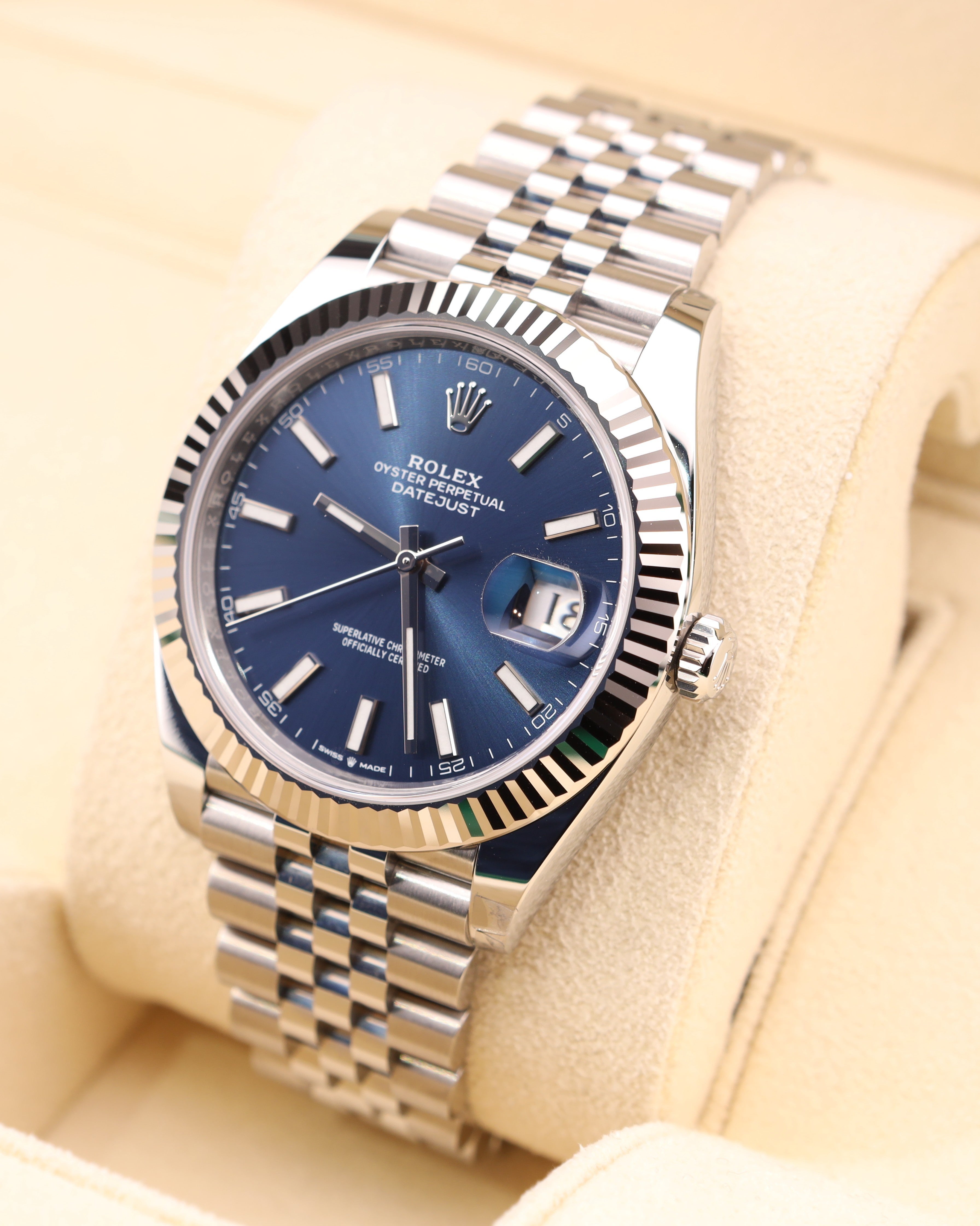 Rolex Datejust 41 Blue Stick Dial on Jubilee 126334