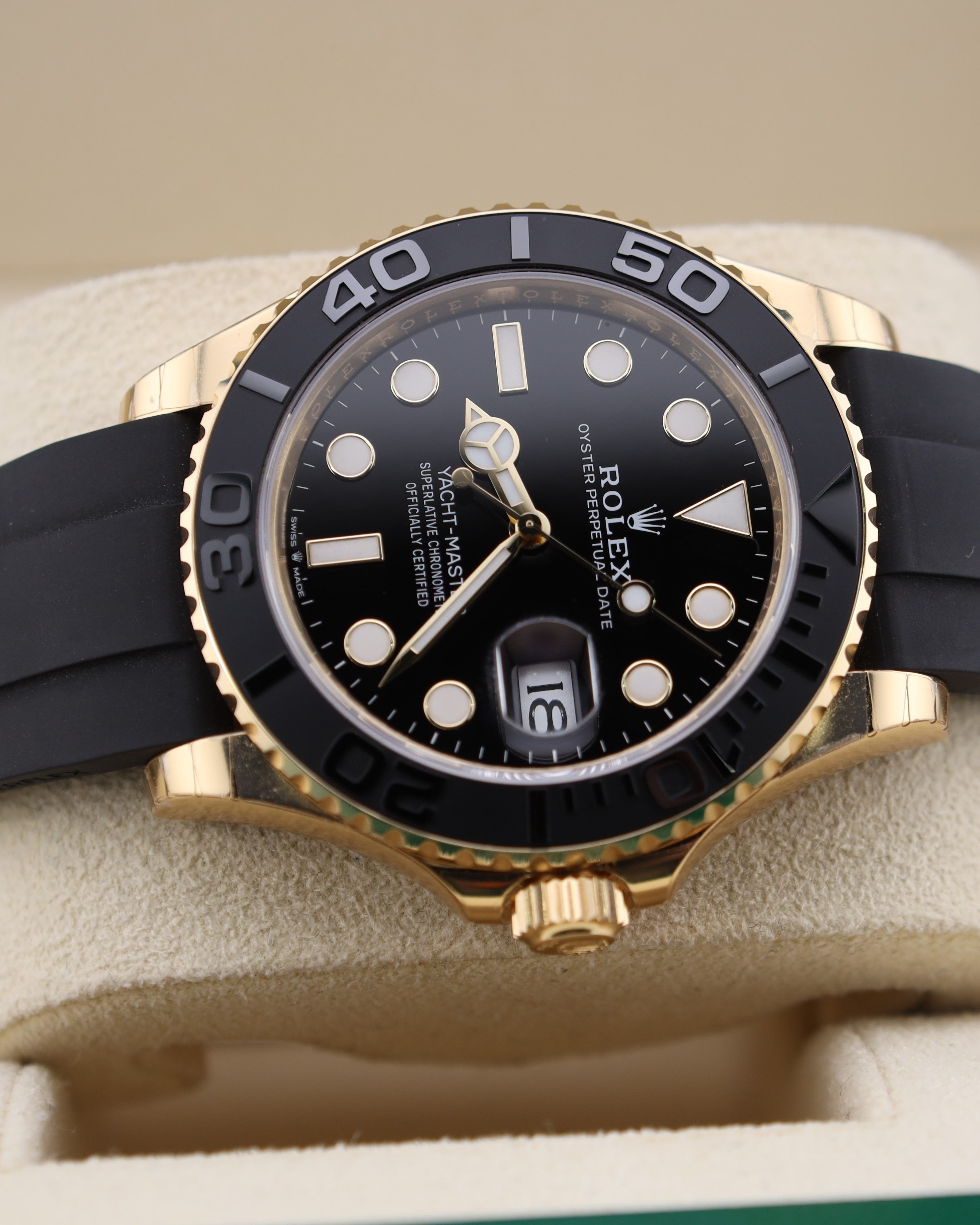 Rolex Yacht-Master 42 226658 18k Yellow Gold Ceramic Bezel Oysterflex