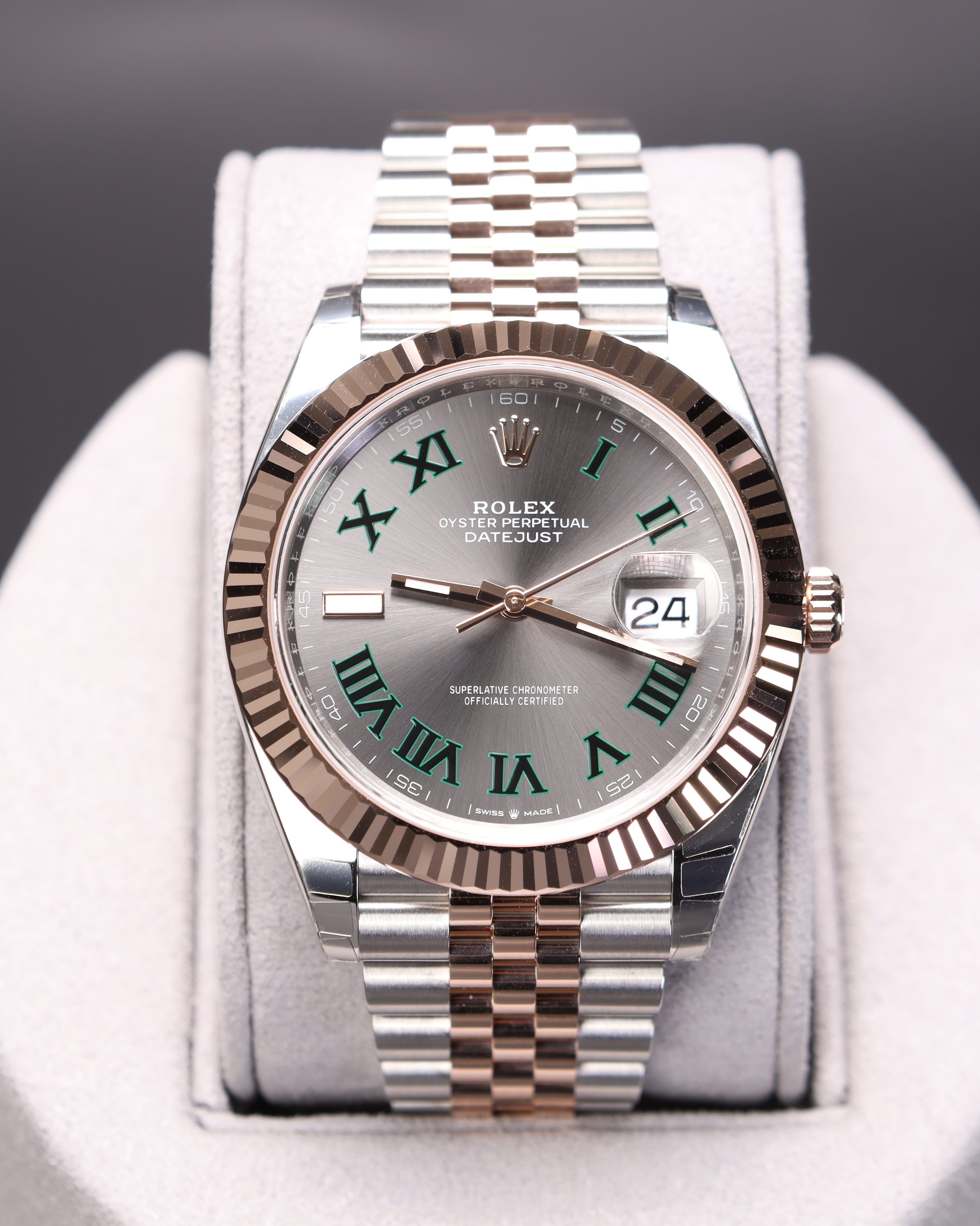 Rolex Datejust 41 Rose Gold Wimbledon on Jubilee 126331