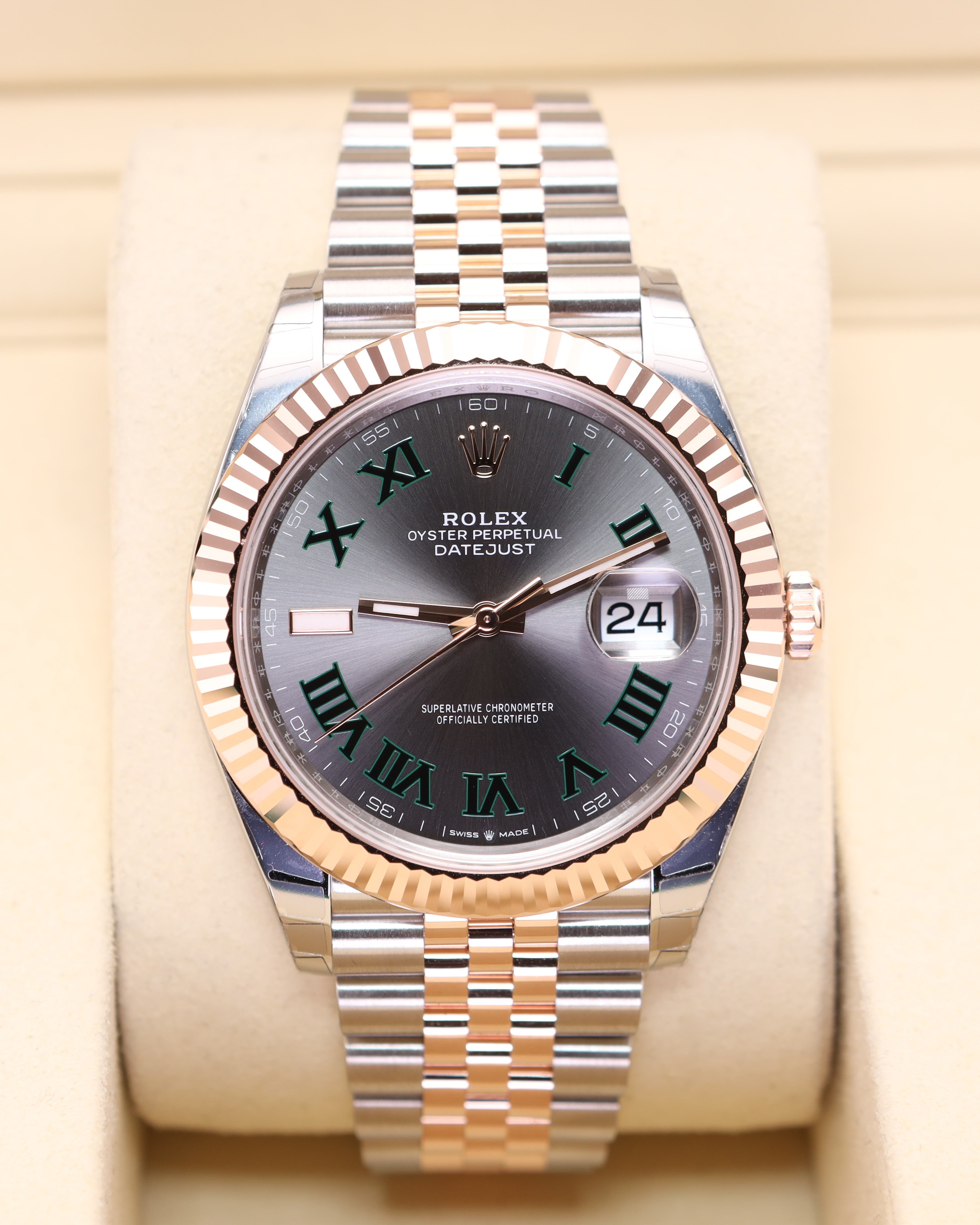Rolex Datejust 41 Rose Gold Wimbledon on Jubilee 126331 2026