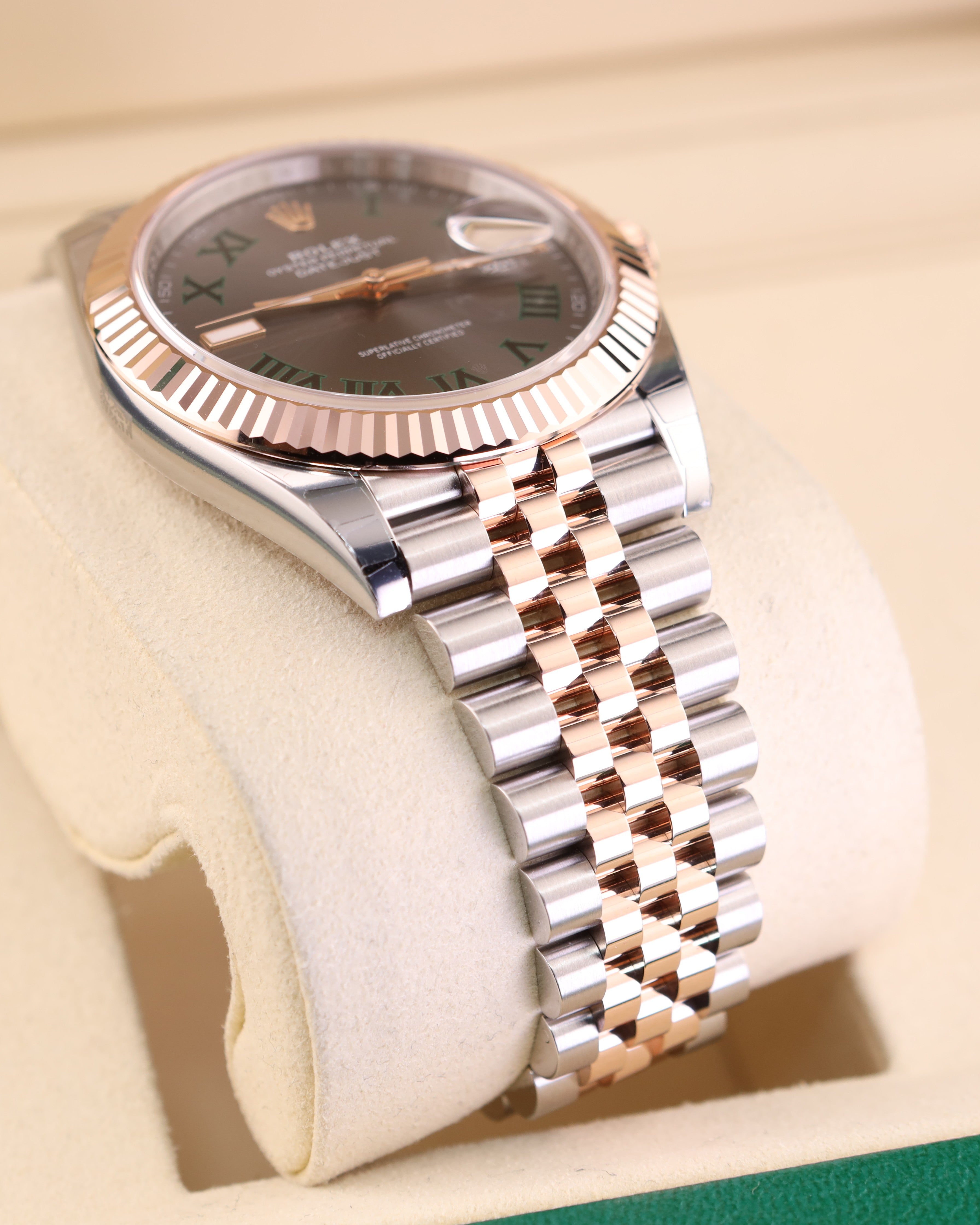Rolex Datejust 41 Rose Gold Wimbledon on Jubilee 126331
