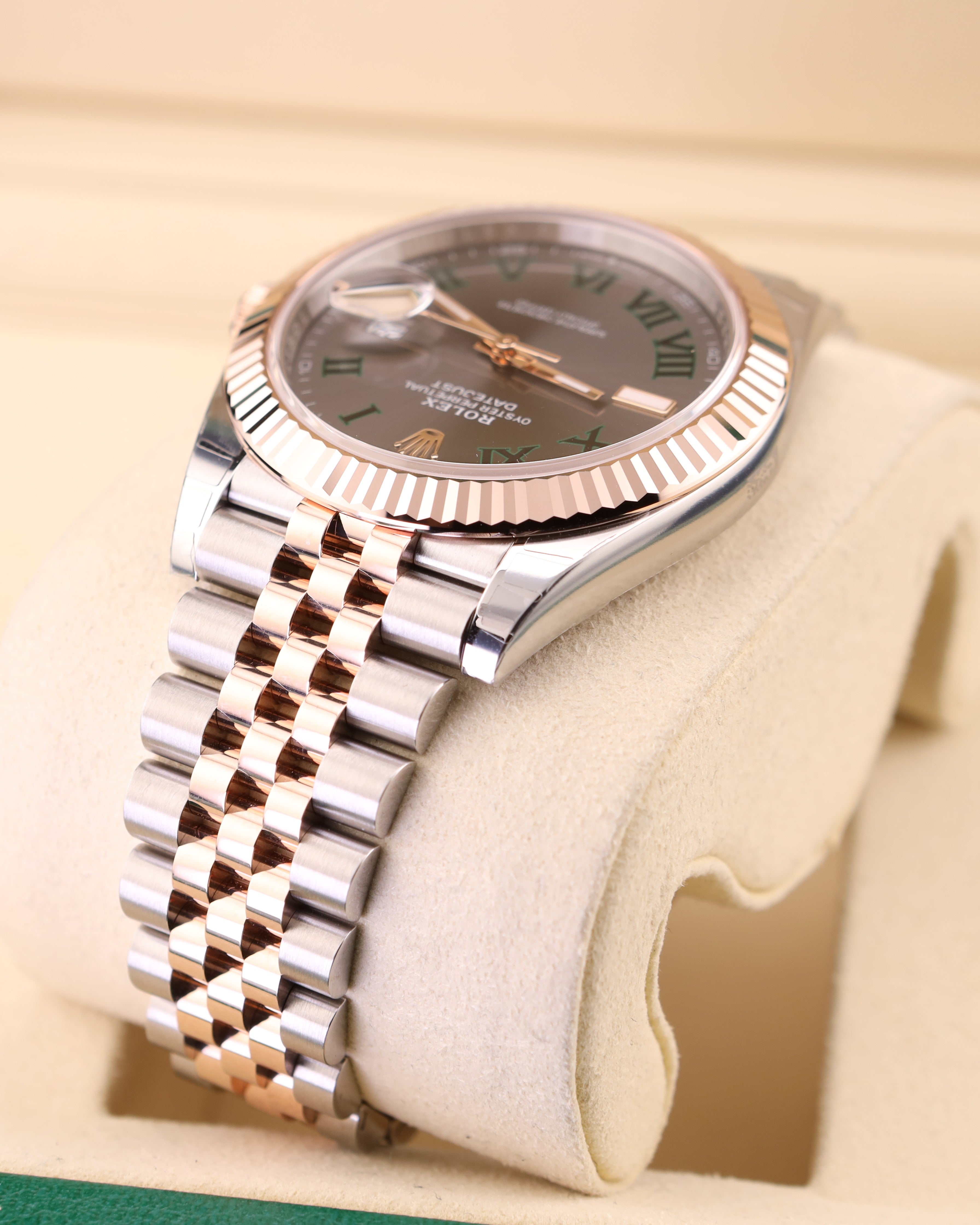 Rolex Datejust 41 Rose Gold Wimbledon on Jubilee 126331