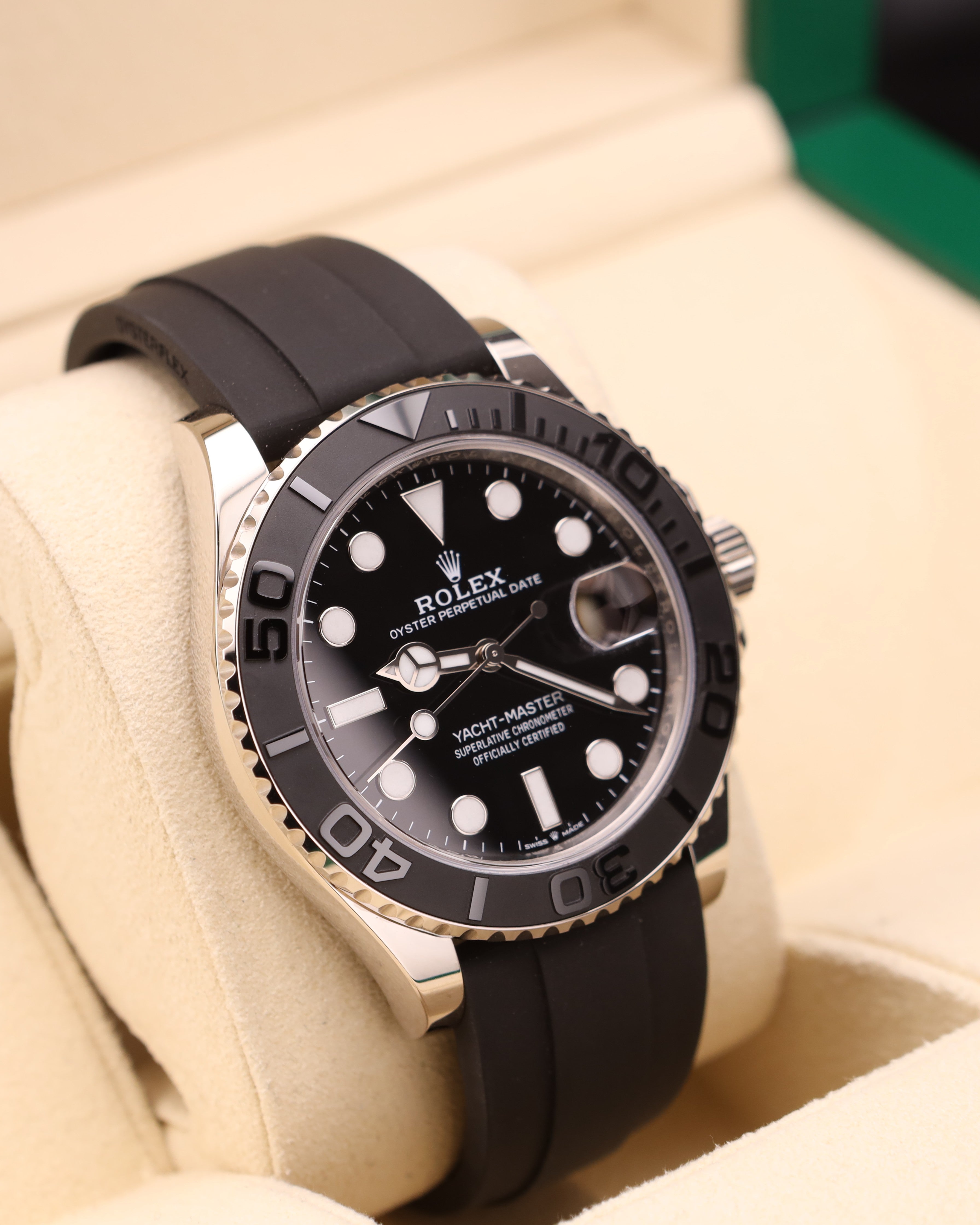 Rolex Yacht-Master 42 Black Dial White Gold on Oysterflex 226659