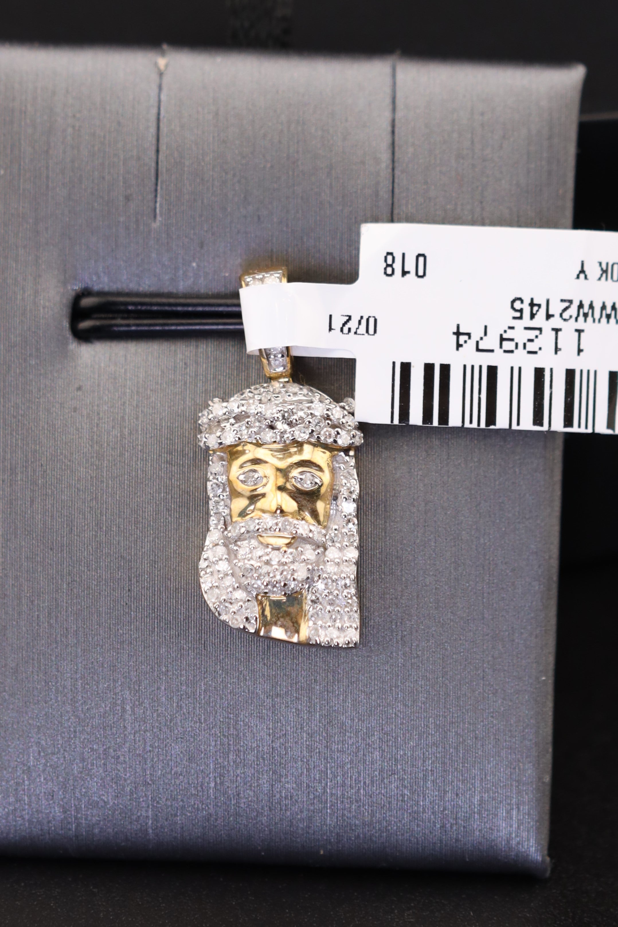 10KT Gold Diamond Micro Jesus Head Pendant with 1/3ct Diamonds