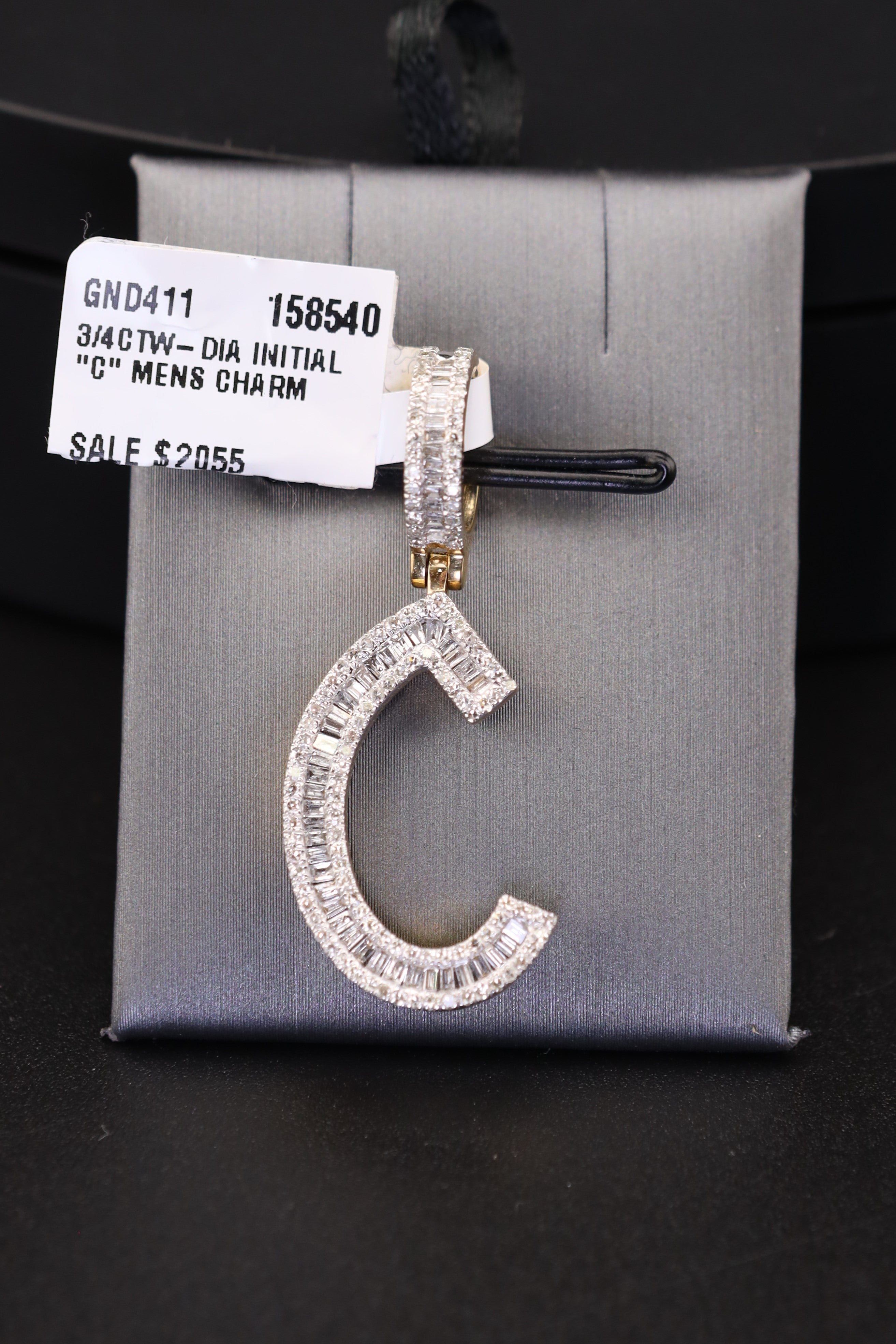 10KT Gold Diamond 'C' Initial Pendant with 0.75ct Diamonds