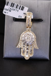 10KT Yellow Gold Baguette Diamond Hamsa Pendant with 1.7ct Diamonds