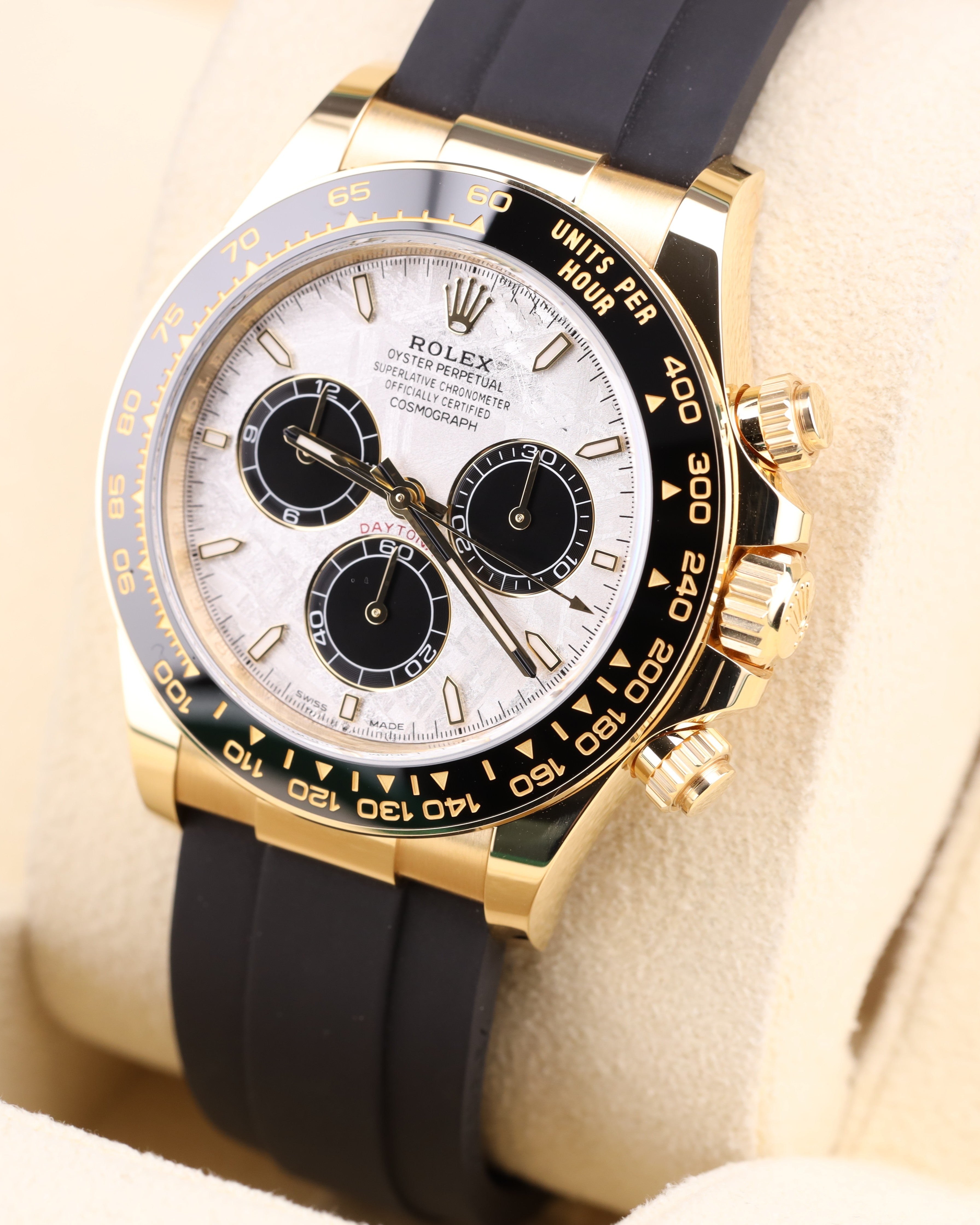 Rolex Daytona Yellow Gold Meteorite Dial Oysterflex 126518LN
