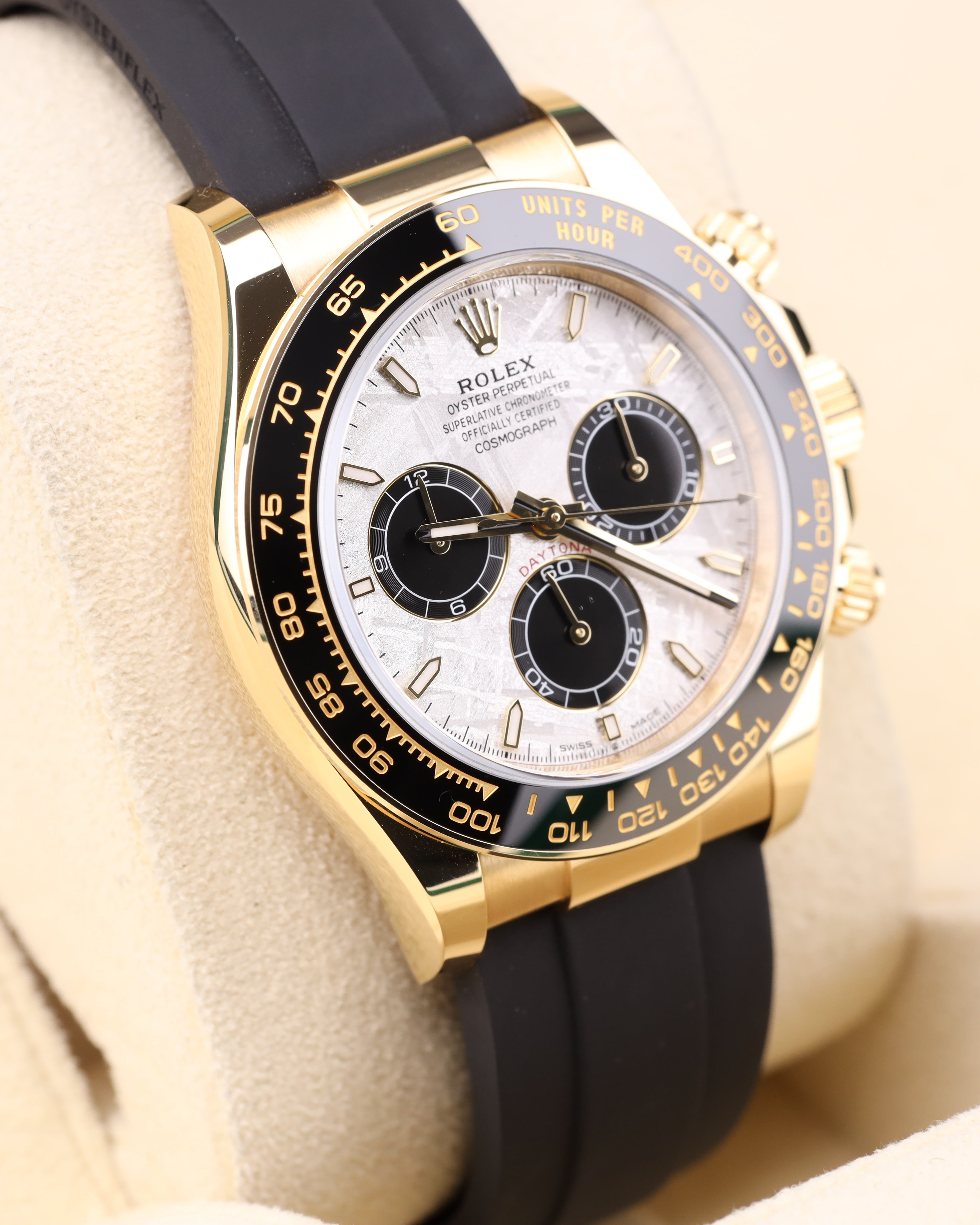 Rolex Daytona Yellow Gold Meteorite Dial Oysterflex 126518LN