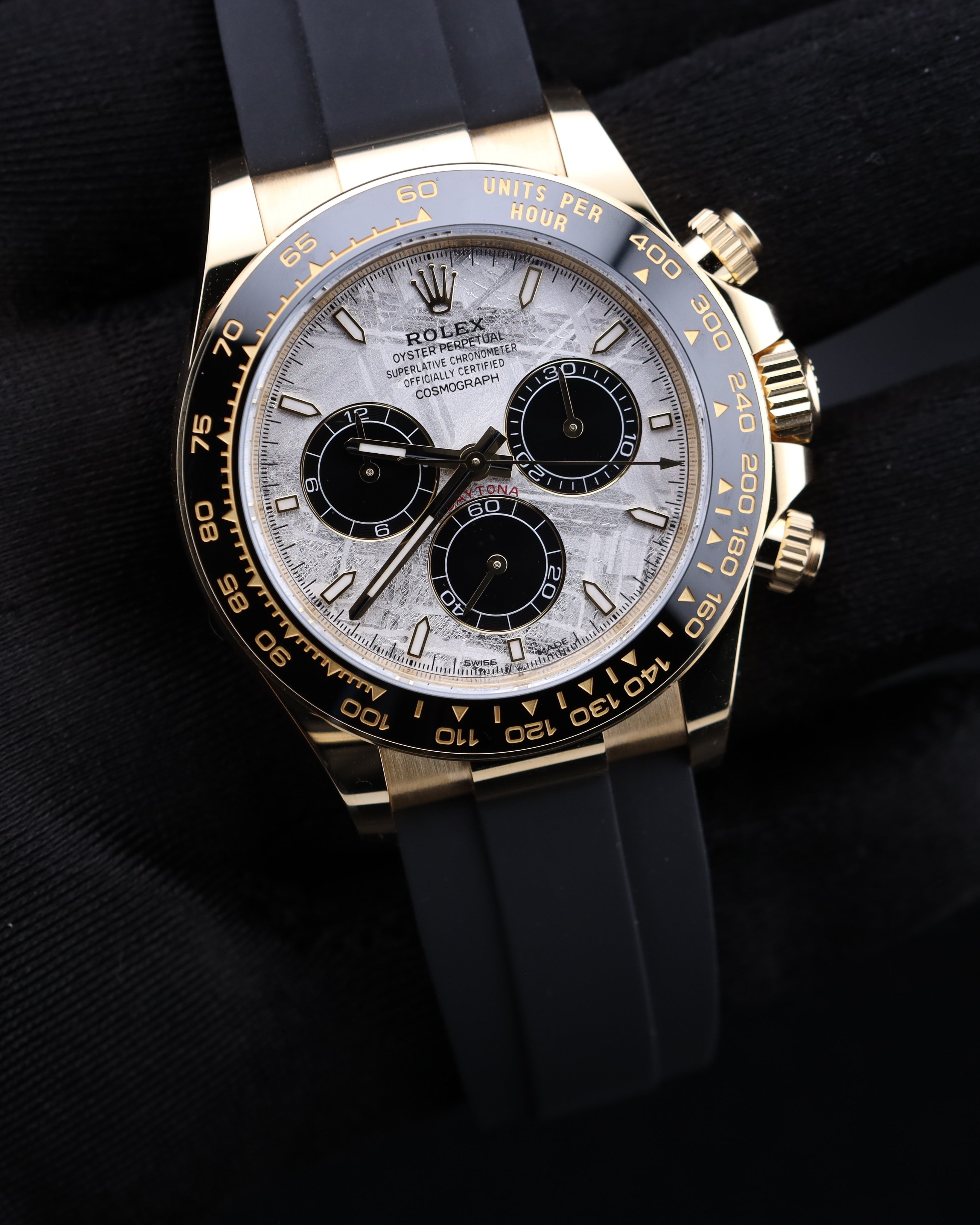 Rolex Daytona Yellow Gold Meteorite Dial Oysterflex 126518LN