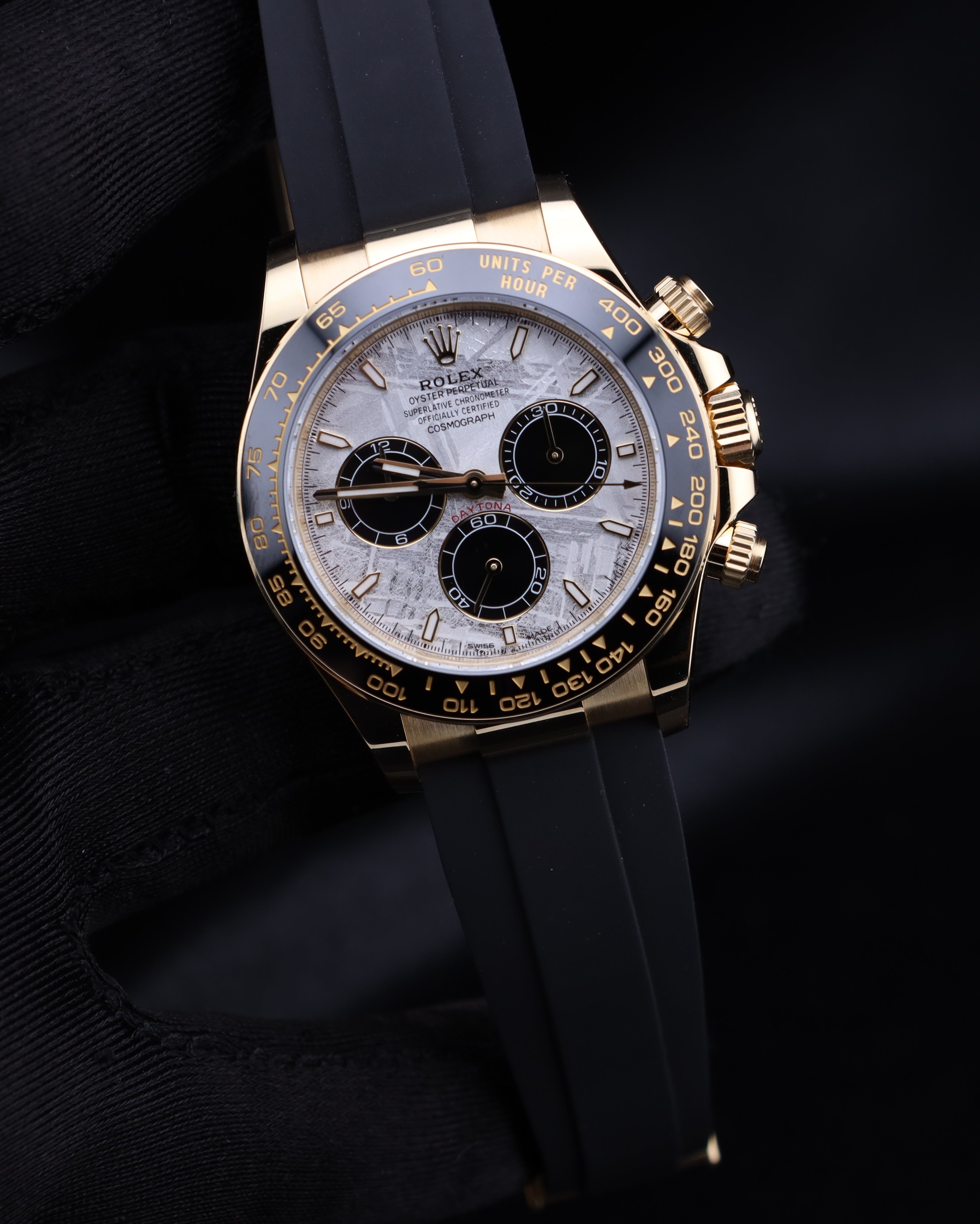Rolex Daytona Yellow Gold Meteorite Dial Oysterflex 126518LN – MVP