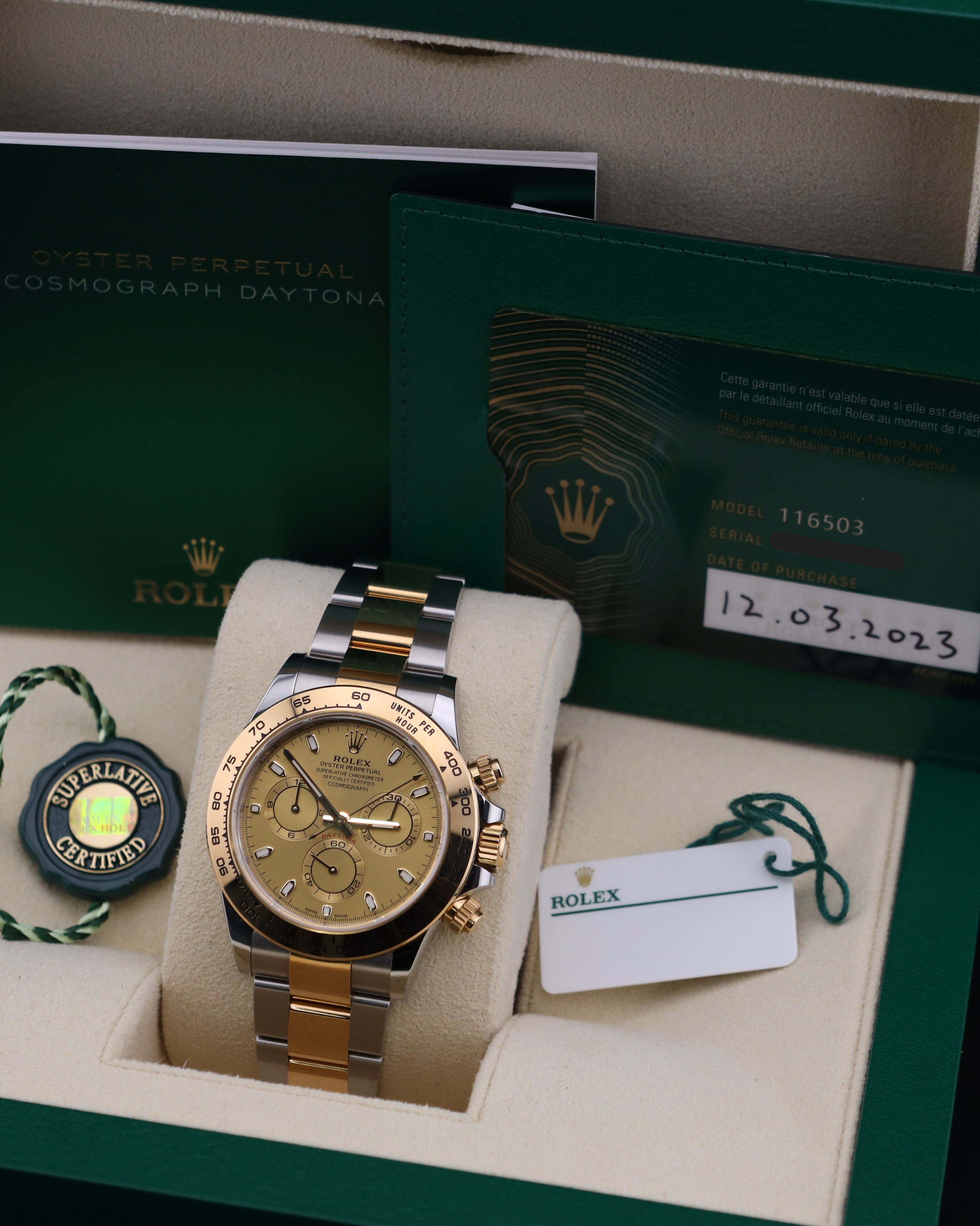 Rolex Daytona Champagne Dial Two Tone on Oyster 116503 - 2023