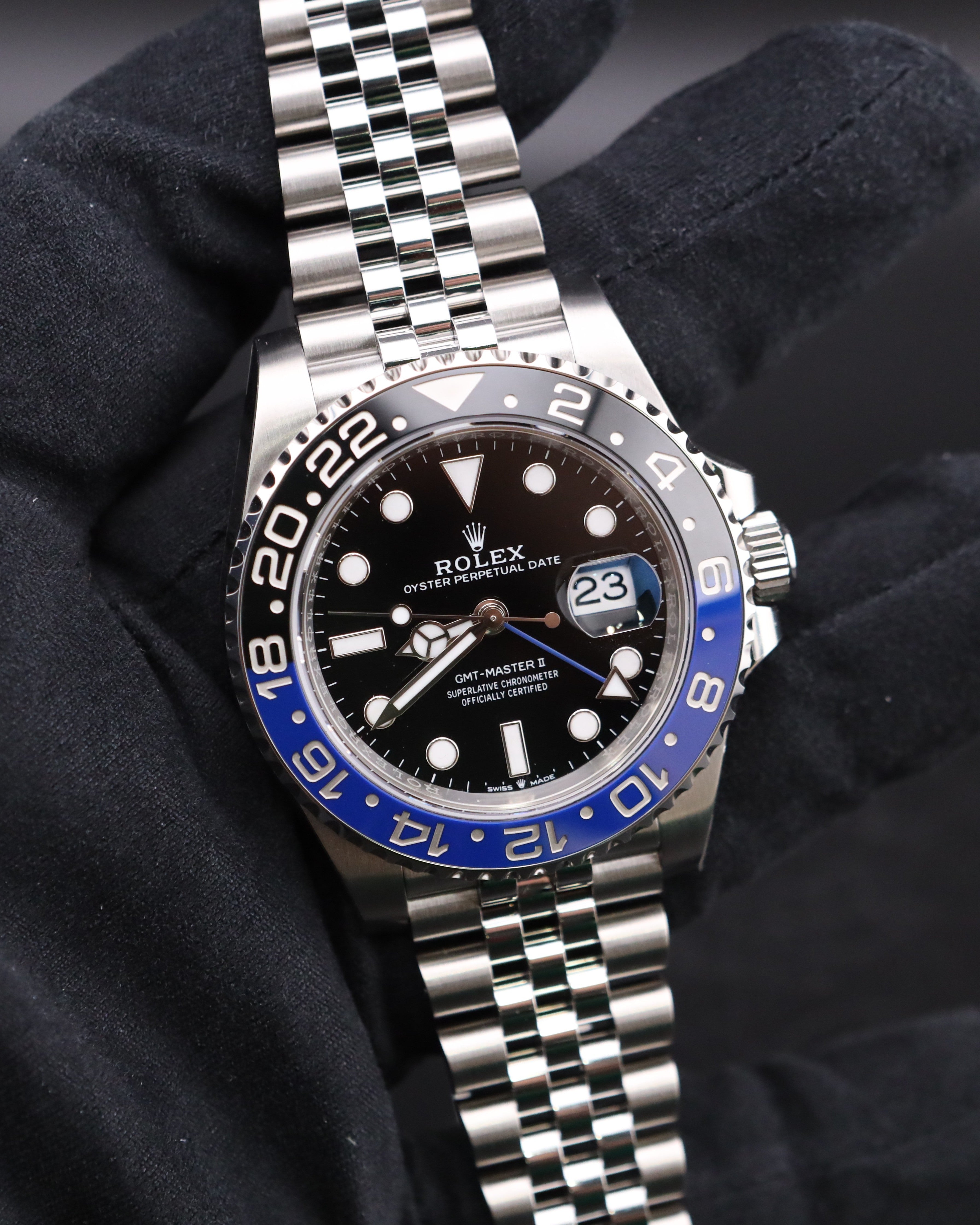 Factory Stickers Rolex GMT-Master II Batgirl on Jubilee 126710BLNR - 2025
