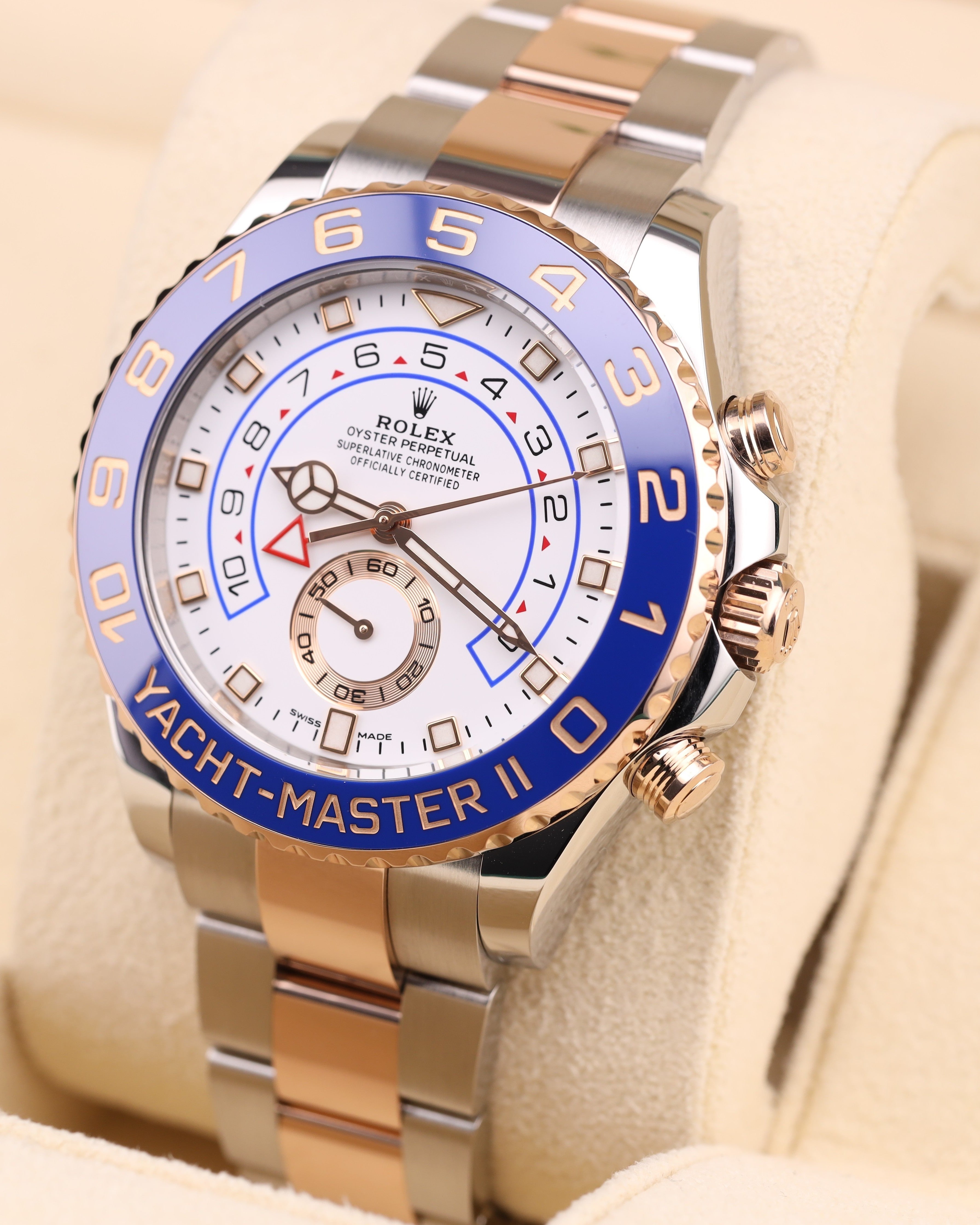 Rolex Yacht-Master II White Dial Rose Gold 116681