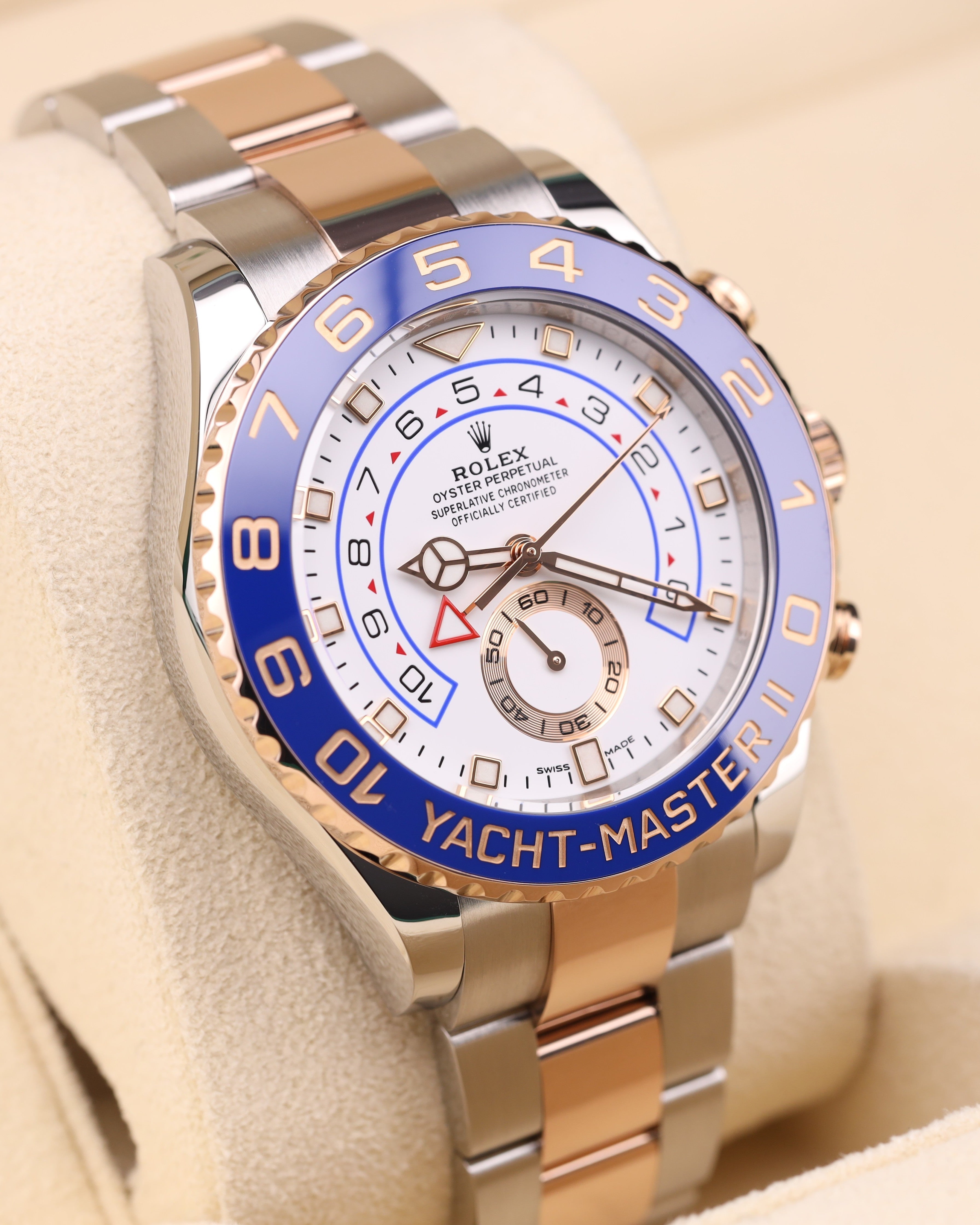 Rolex Yacht-Master II White Dial Rose Gold 116681