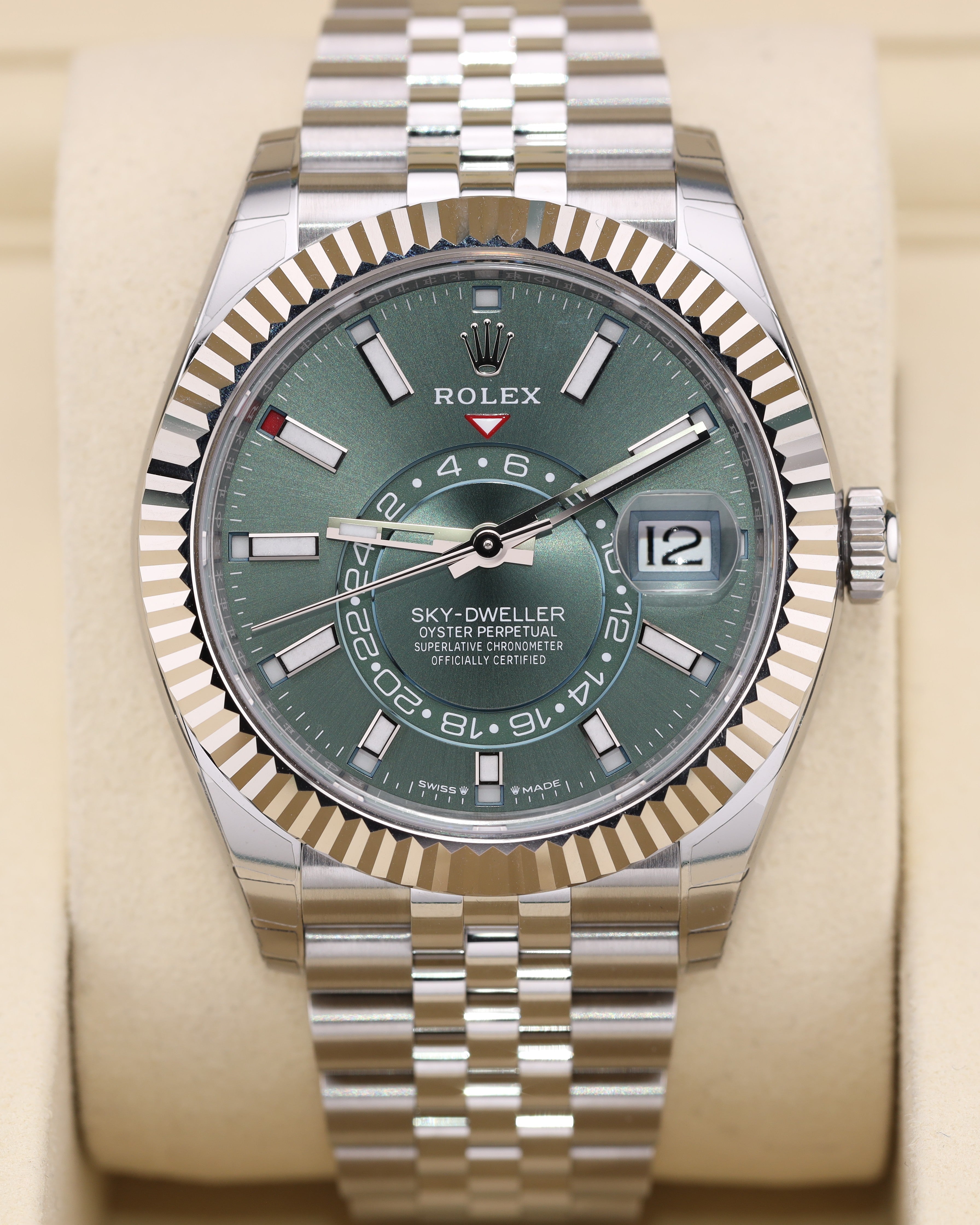 Rolex Sky-Dweller 42 Green Dial on Jubilee 336934 Full Factory