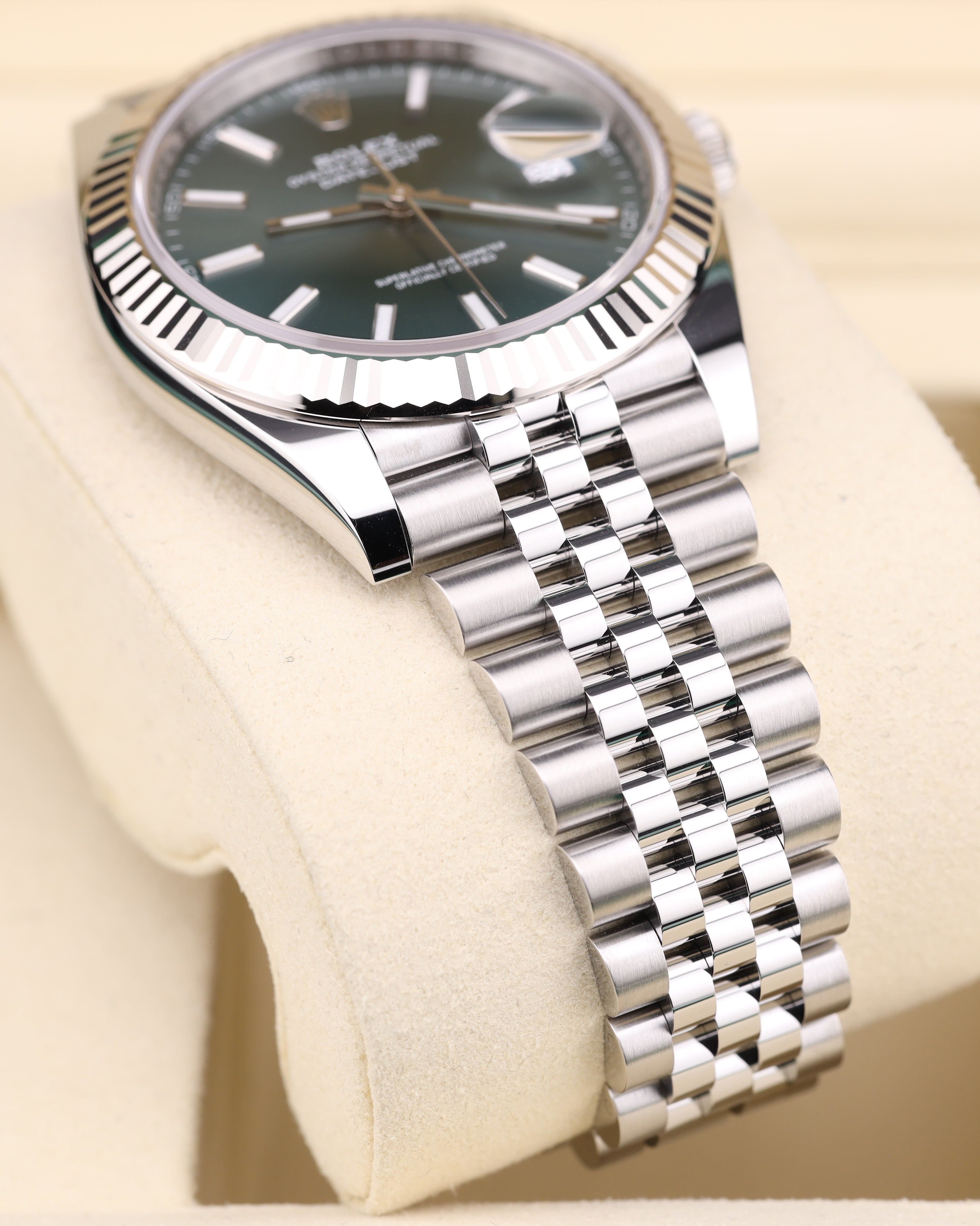 Rolex Datejust 41 Mint Green Dial Jubilee Fluted Bezel 126334