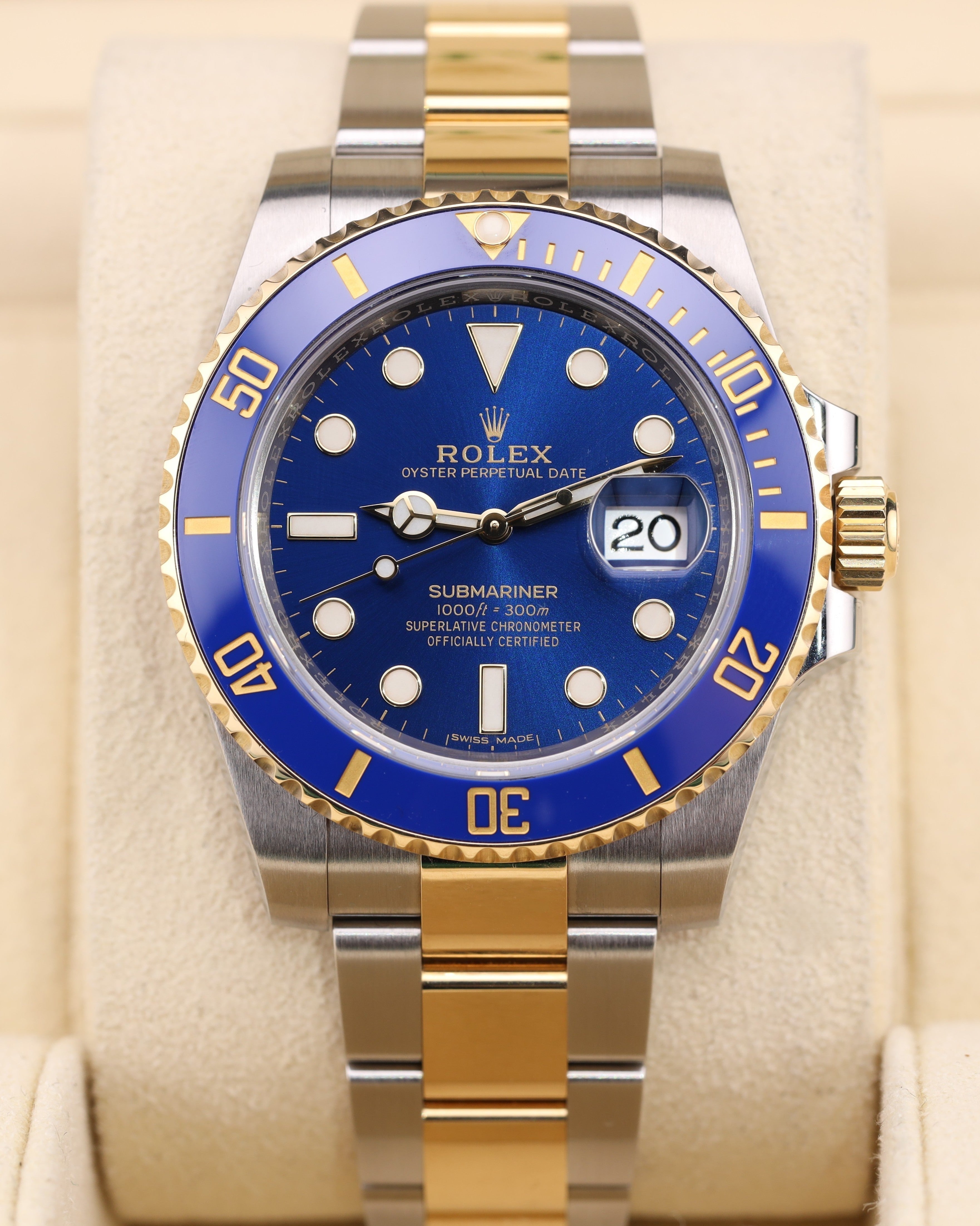 Rolex Submariner Date 40 Bluesy Blue Dial Two Tone on Oyster 116613LB 