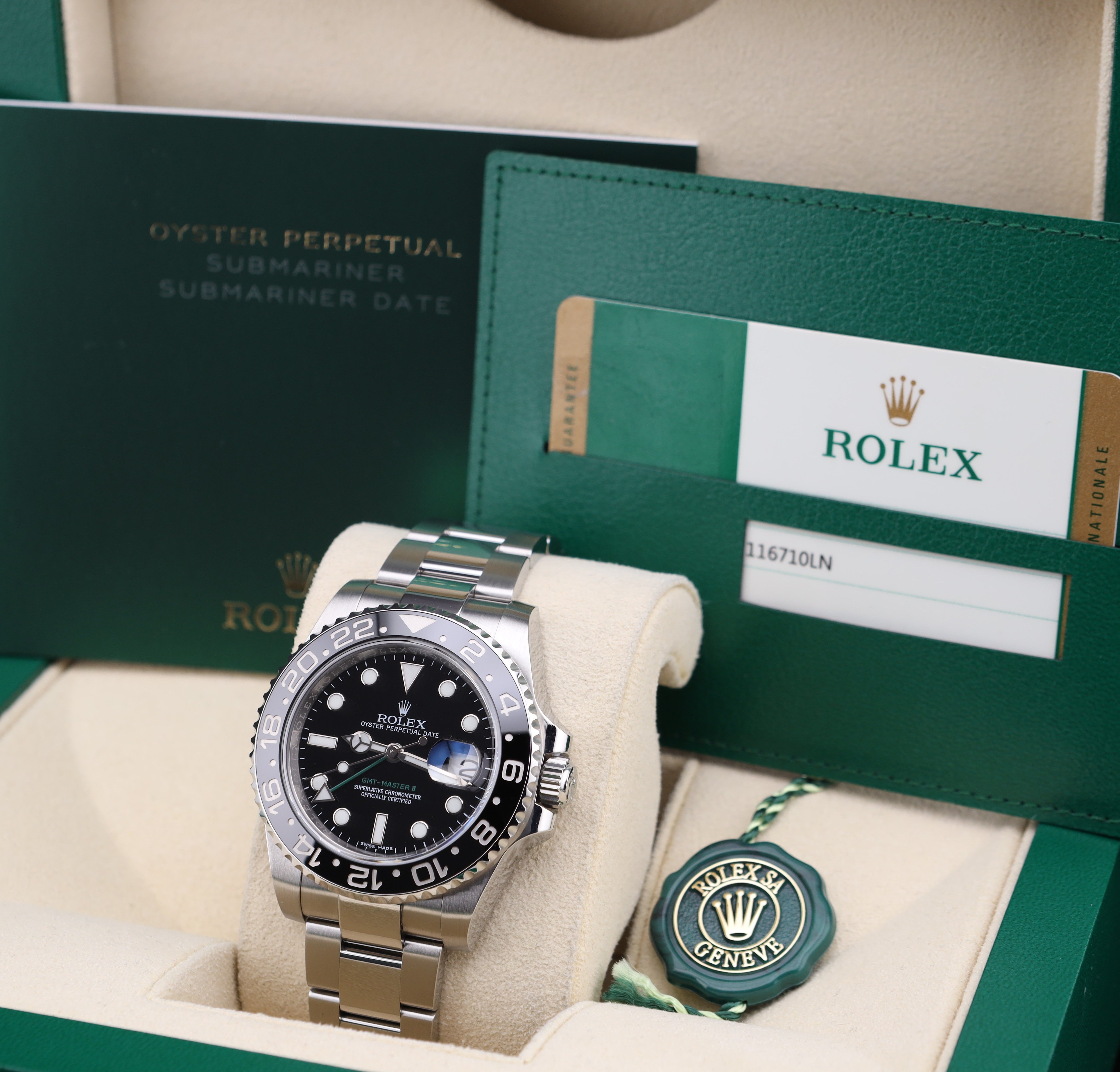 Rolex GMT-Master II Black Dial Green Arrow 116710LN – MVP Jewelers
