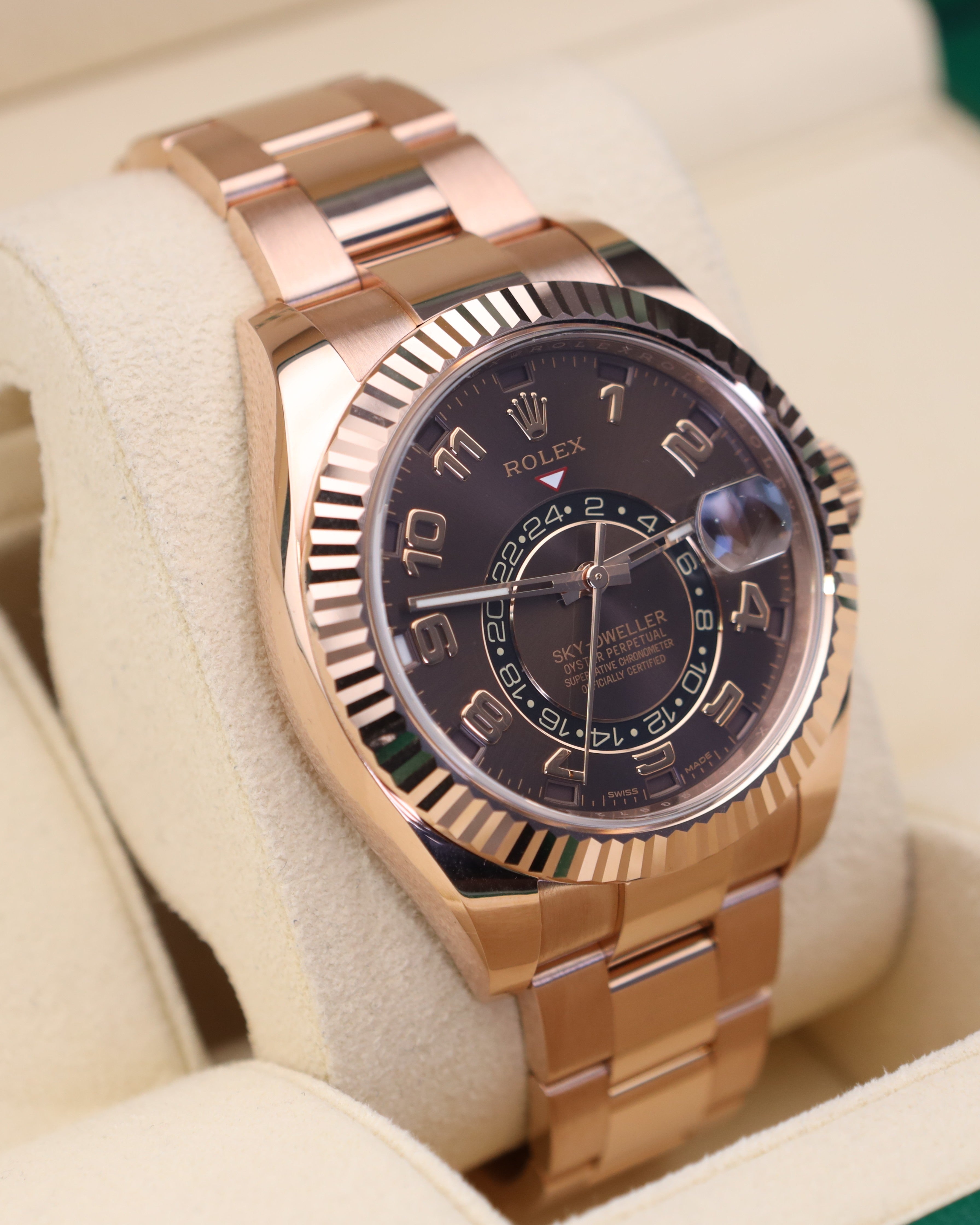 Rolex Sky-Dweller Chocolate Arabic Dial 326935 Rose Gold
