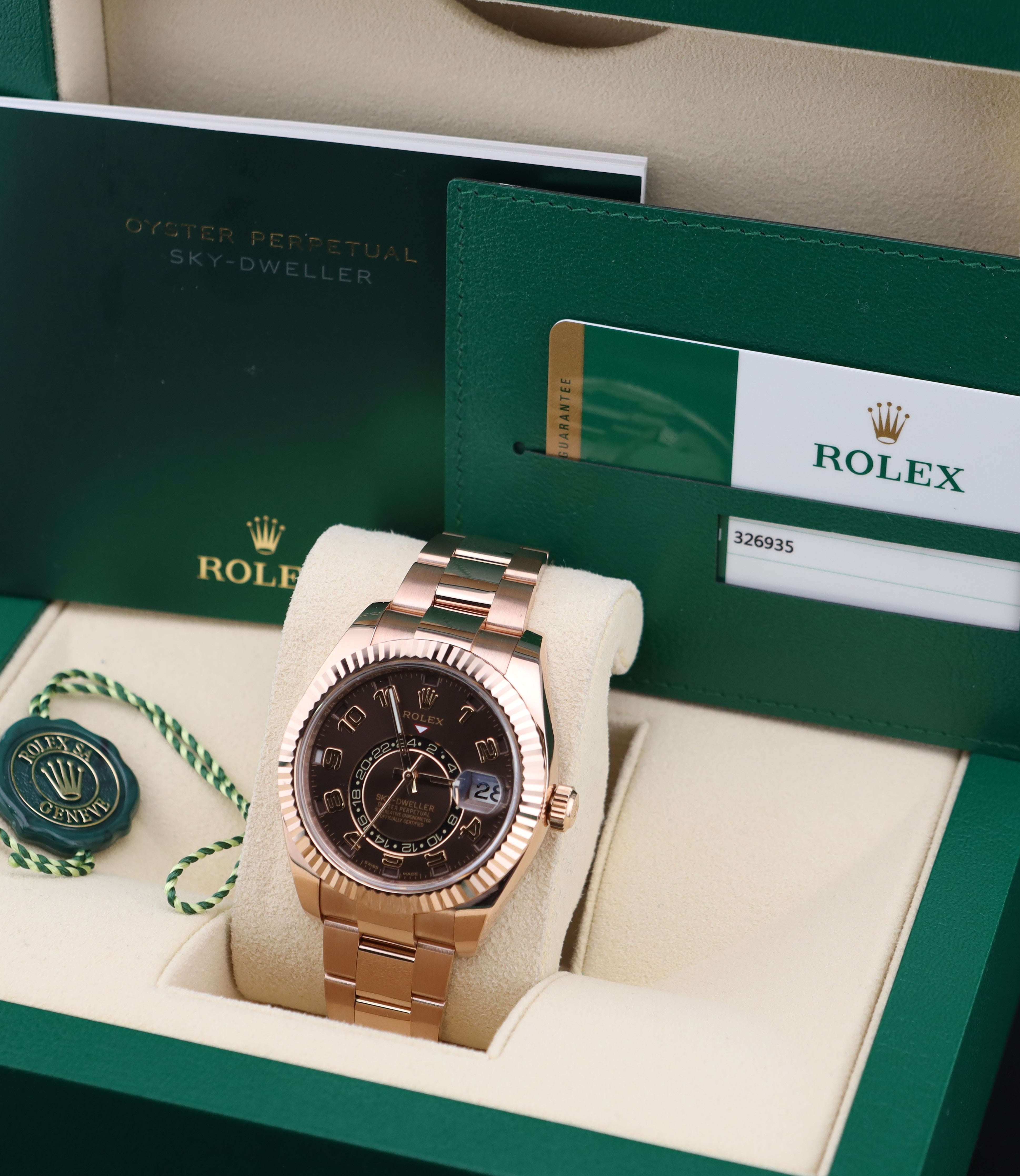 Rolex Sky-Dweller Chocolate Arabic Dial 326935 Rose Gold