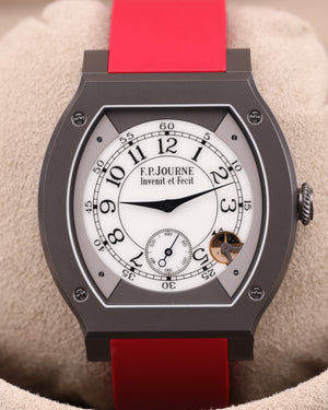 F.P.Journe Élégante red strap Titanium 48mm Titalyt White Dial ELHT